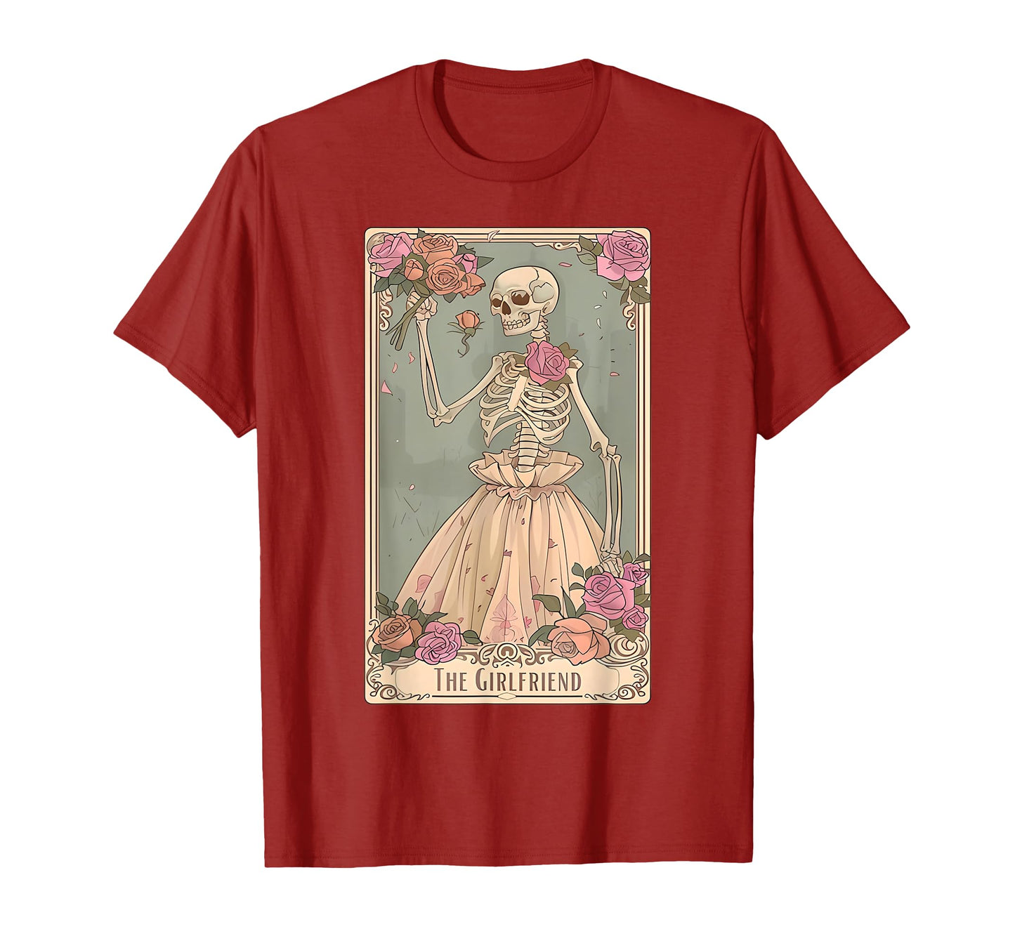 The Girlfriend Tarot Card Couple Skeleton Gothic Halloween T-Shirt
