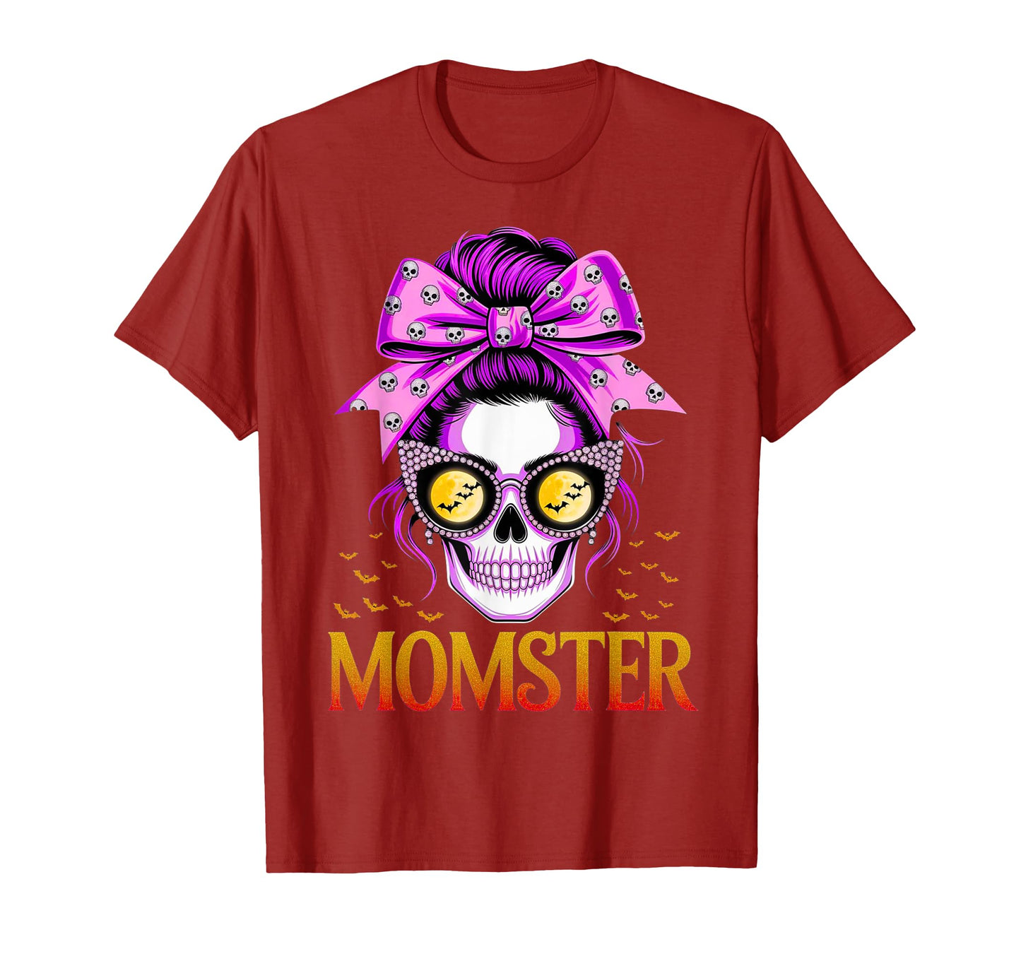 Momster Halloween Costume Skeleton Messy Bun Mother Coffee T-Shirt