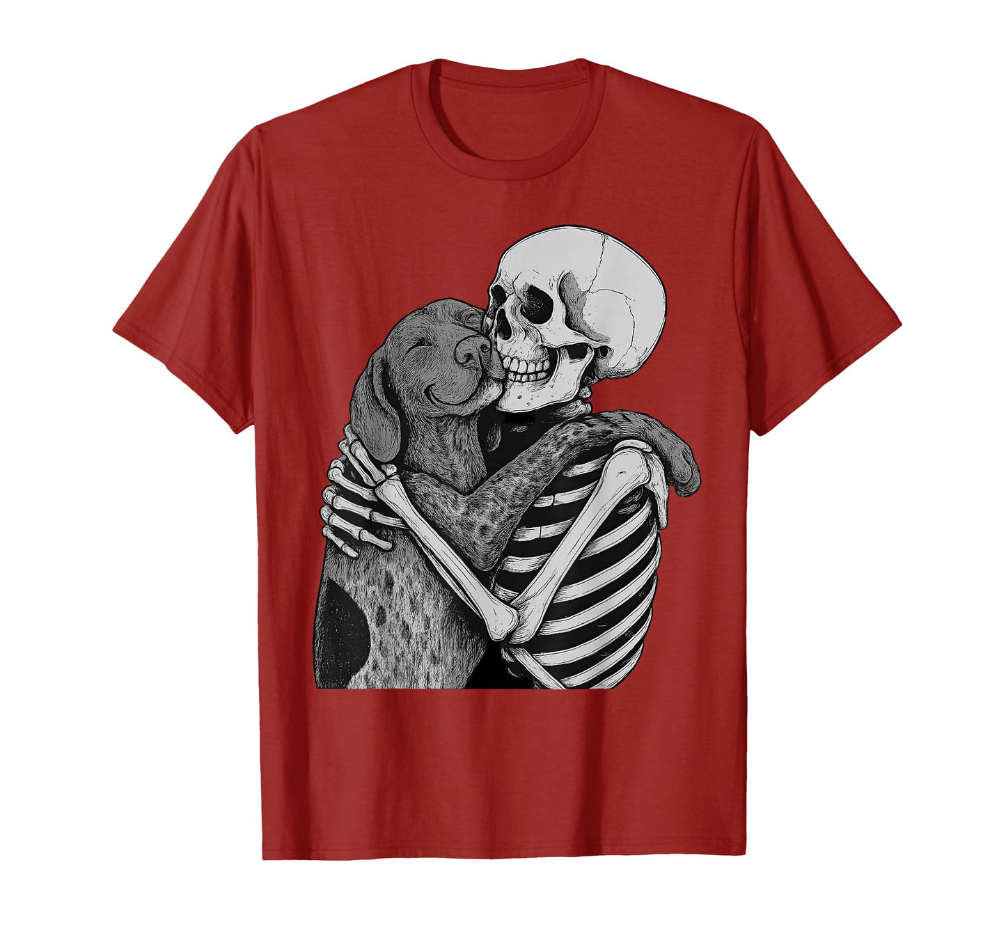 German Shorthaired Pointer Skeleton Hug Halloween Dog Lover T-Shirt