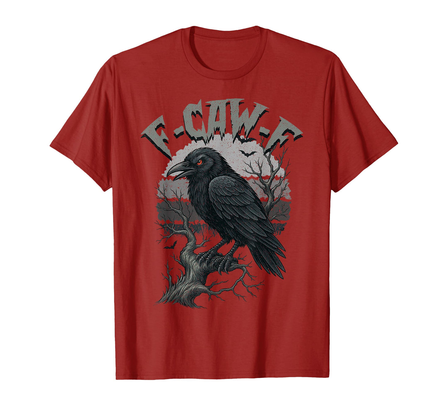 F-Caw-F Funny Black Crow Bird Moon Gothic Adult Humor F cawF T-Shirt