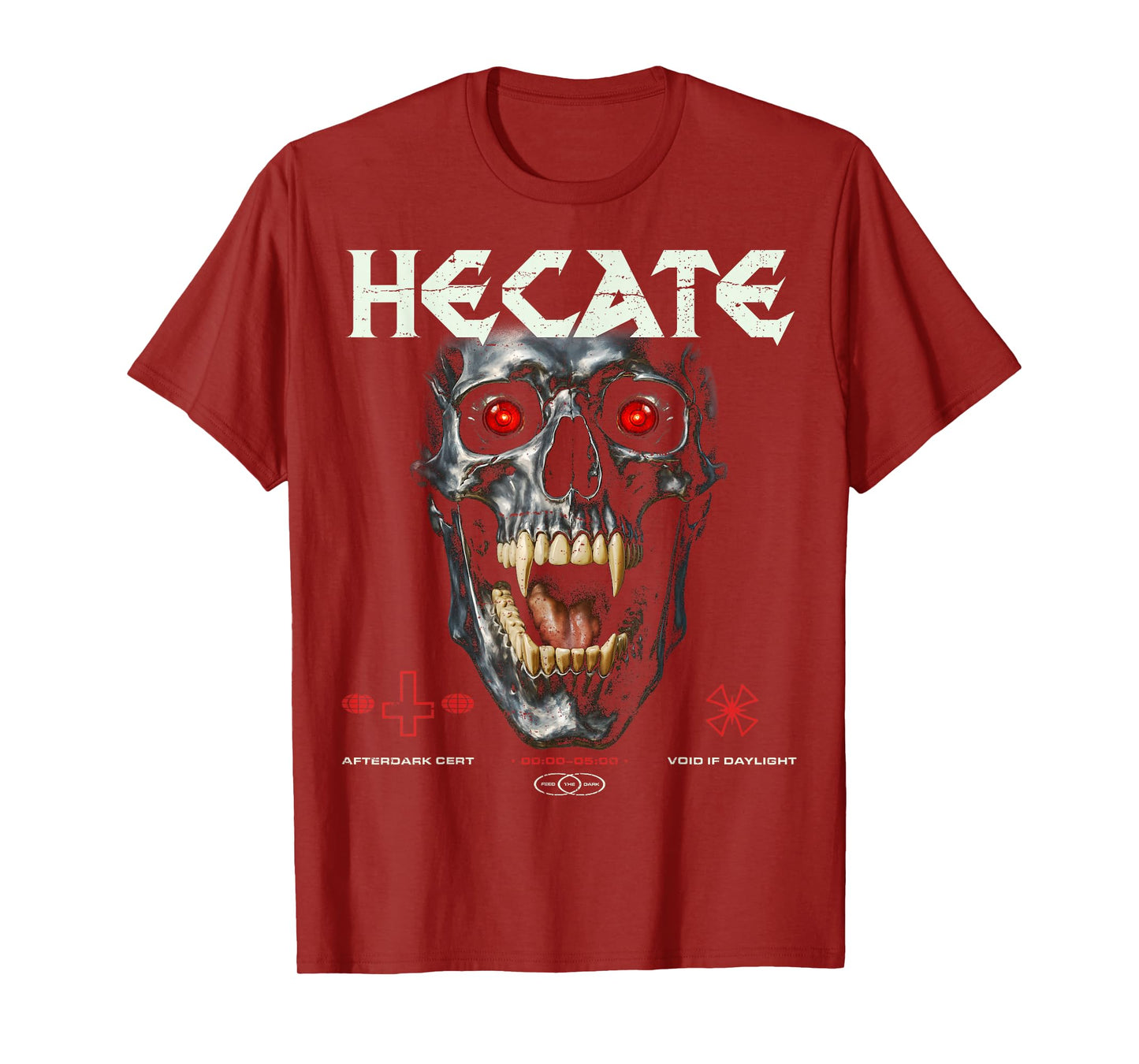 Skeleton Vampire Vintage Streetwear Urban Hip Hop Metal Y2K T-Shirt