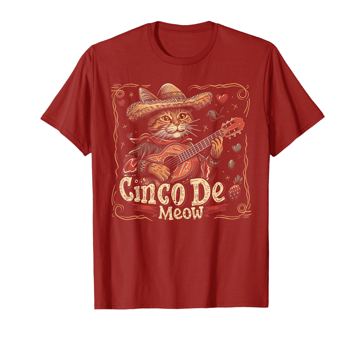 Cat - Cinco De Meow Mayo Mexican Fiesta Men Women Boys Girls T-Shirt