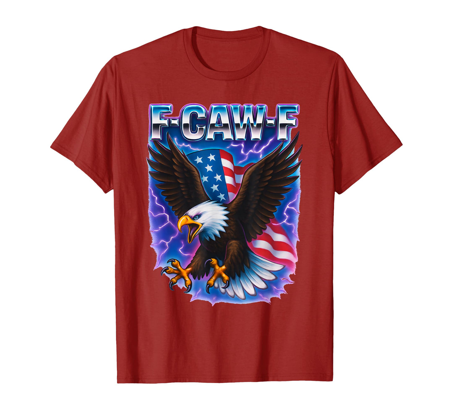 Bald Eagle F-Caw-F Funny 4th of July Adult Humor T-Shirt