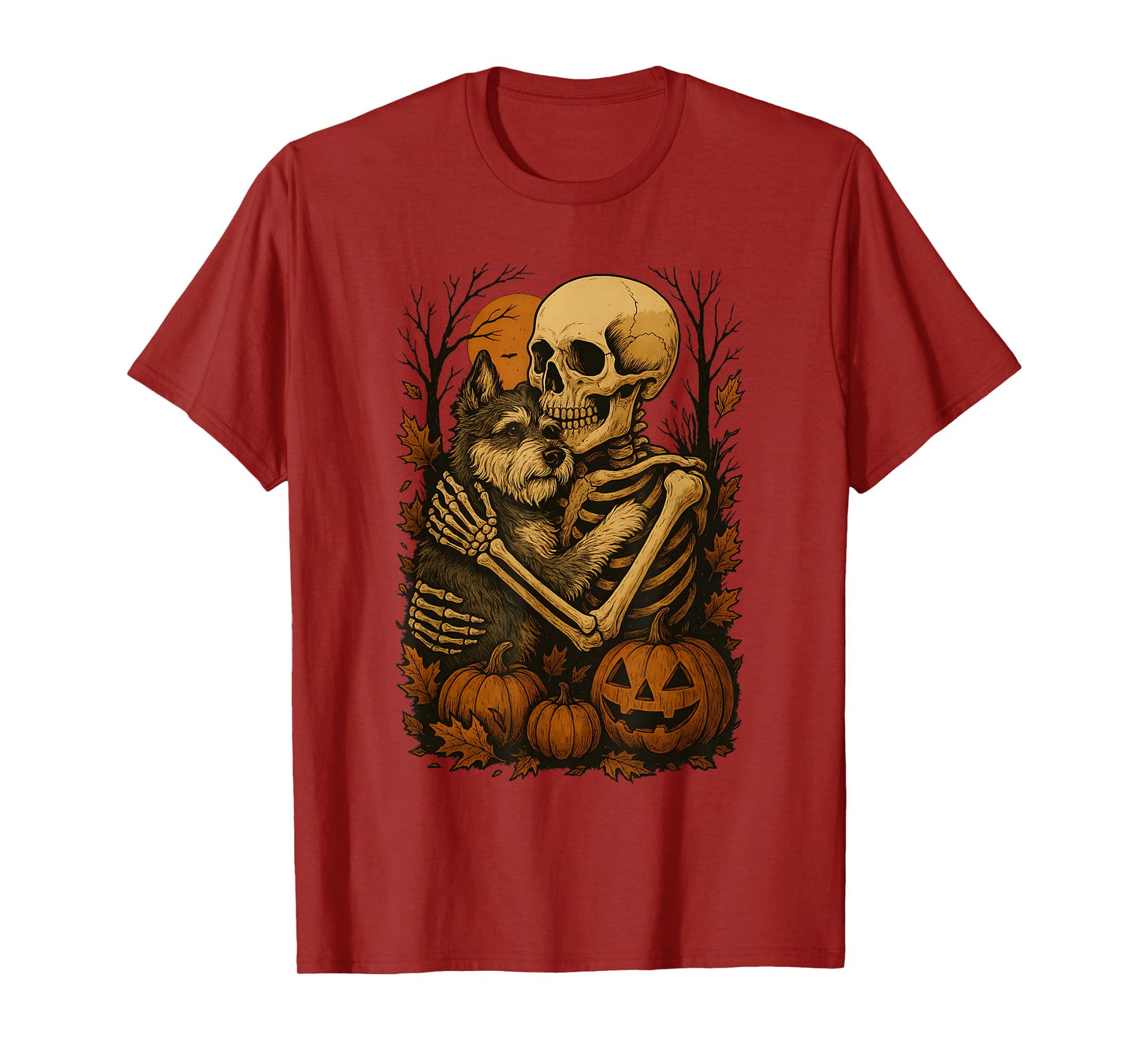 Skeleton Hugging Miniature Schnauzer T-Shirt