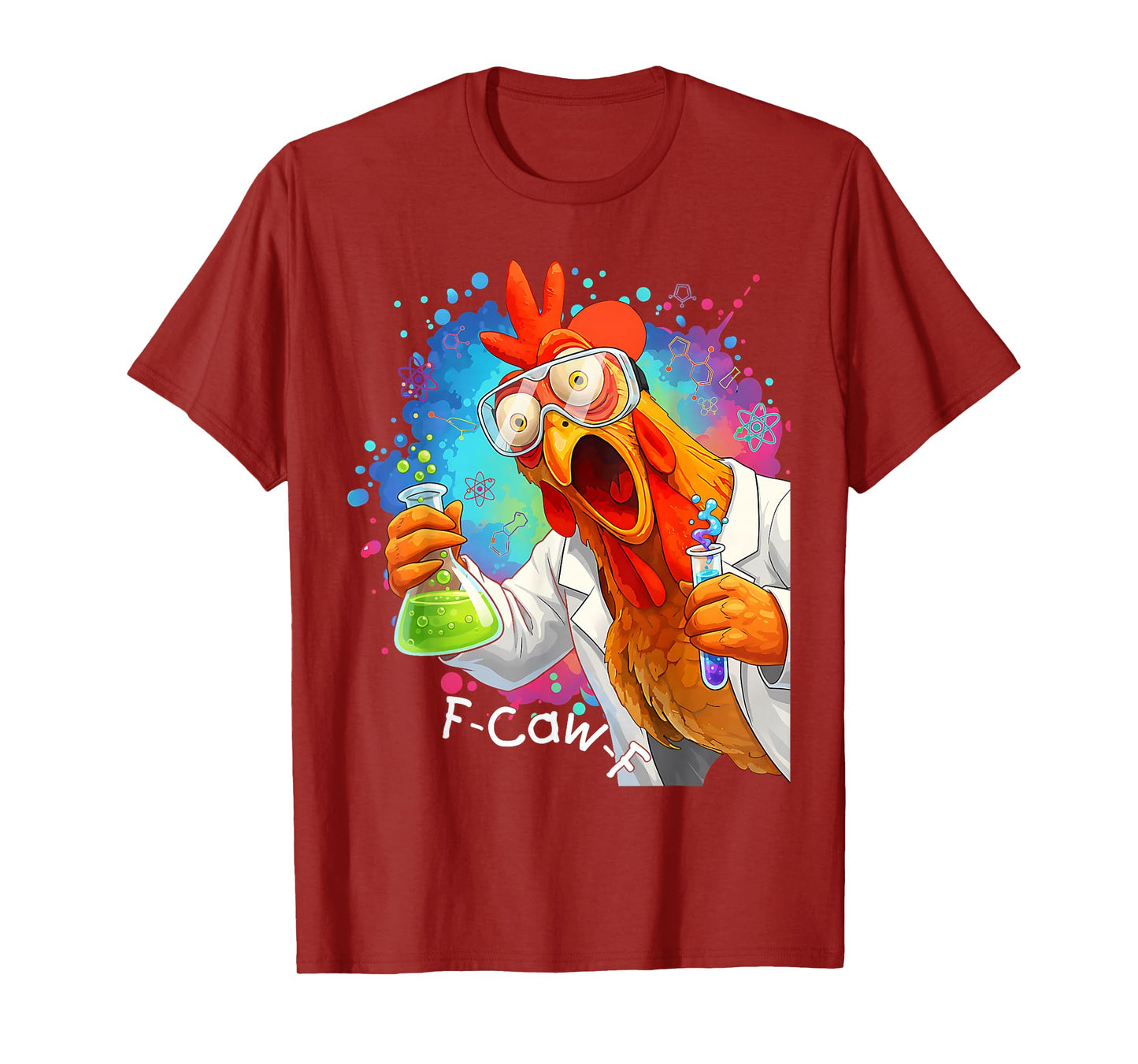 Funny F-CAW-F Chicken Chemistry Humor Science Teacher T-Shirt