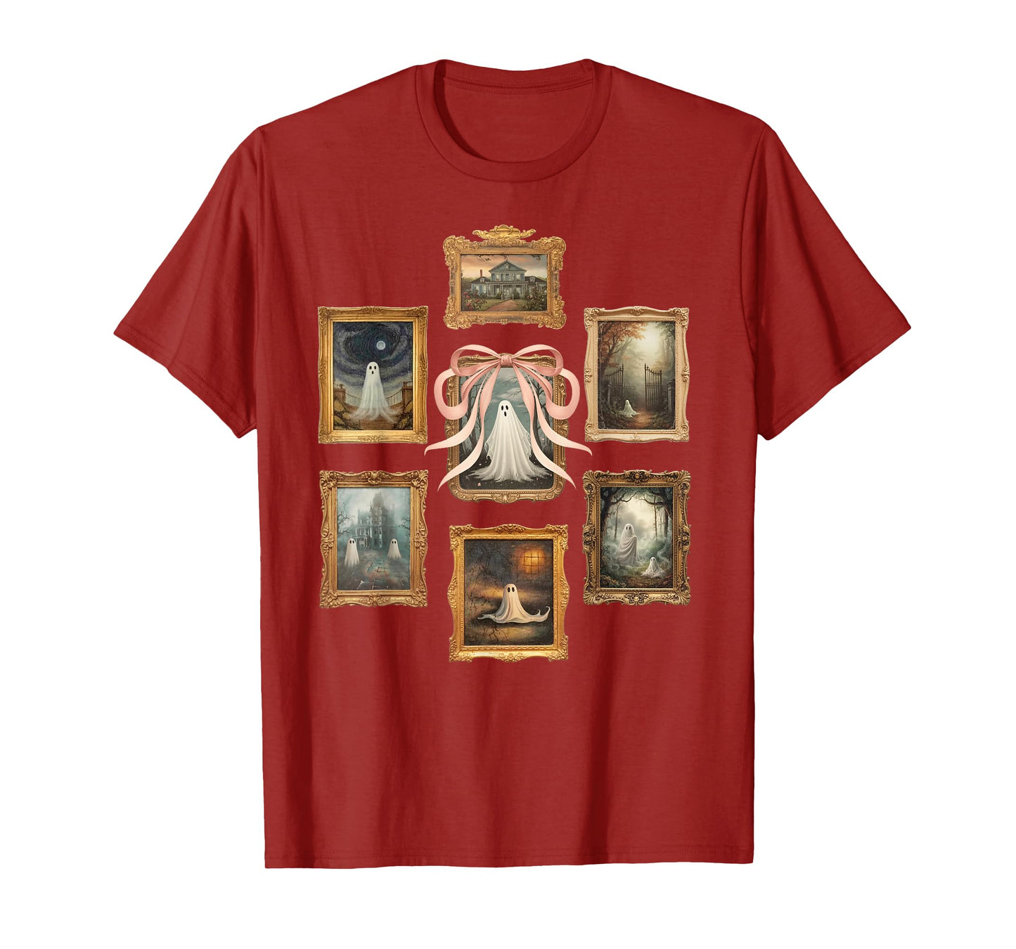 Retro Ghost Frames Halloween Spooky Season Ghost T-Shirt