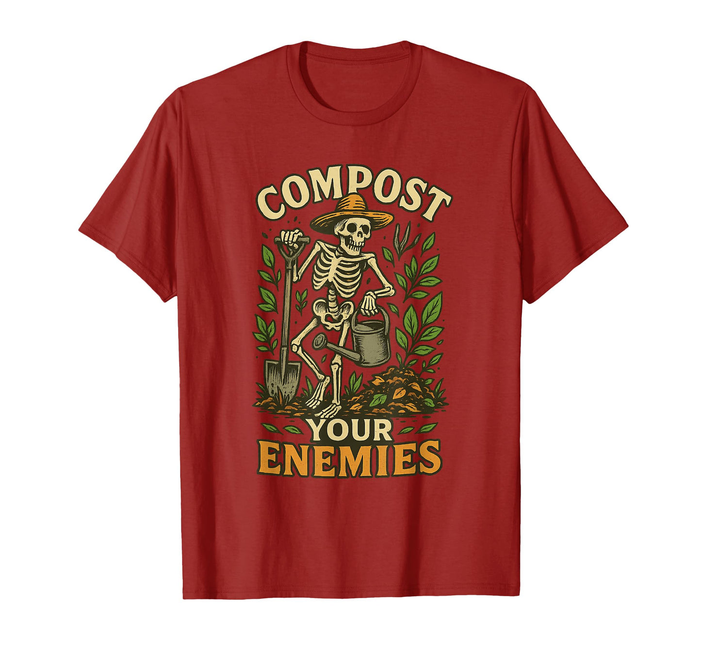 Funny Compost Your Enemies Gardening Skeleton Shirt T-Shirt