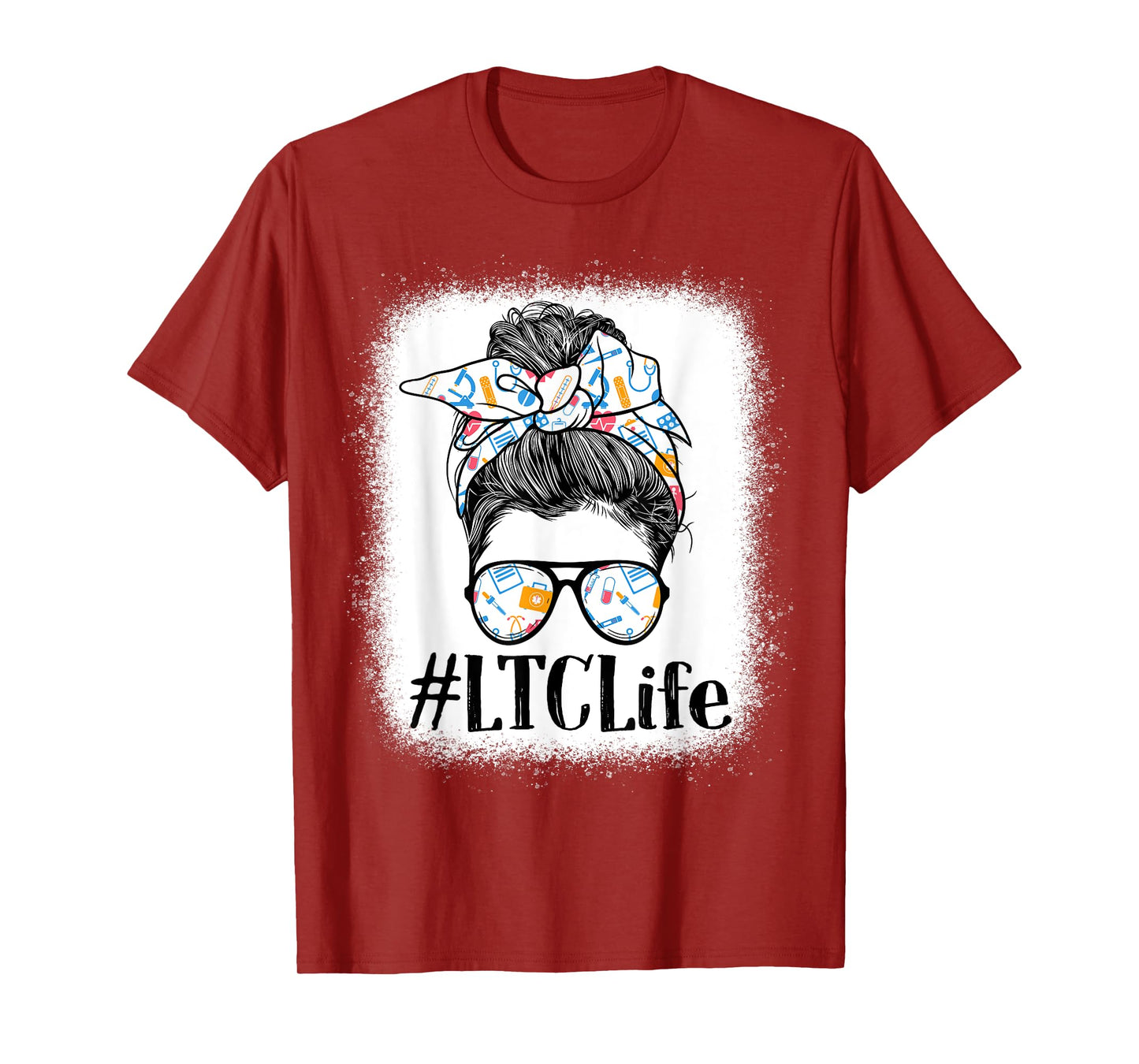 LTC Long-Term Care Nurse Life Appreciation Day Messy Bun T-Shirt