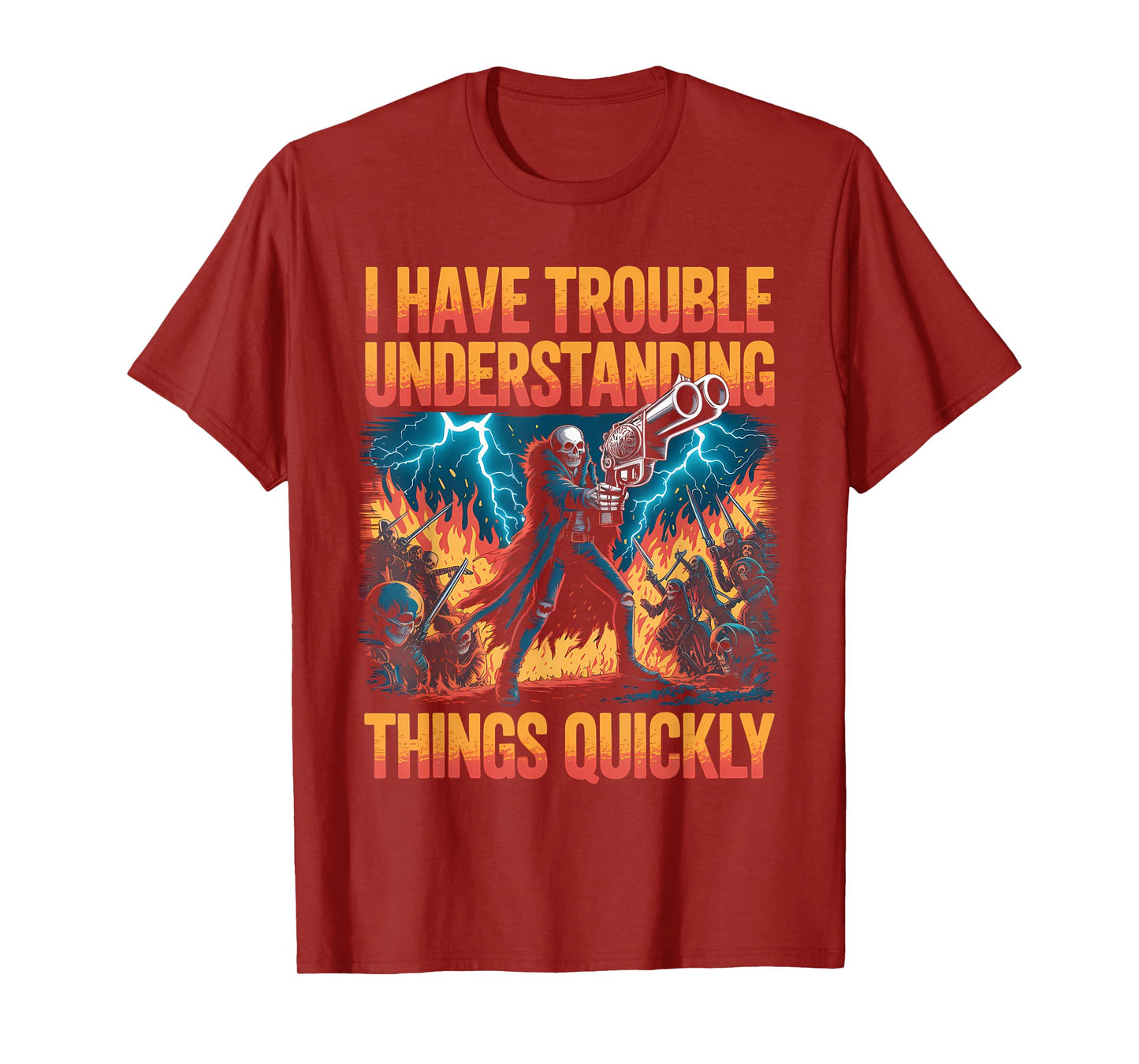 Trouble Understanding Funny Skeleton Meme Bootleg Unhinged T-Shirt