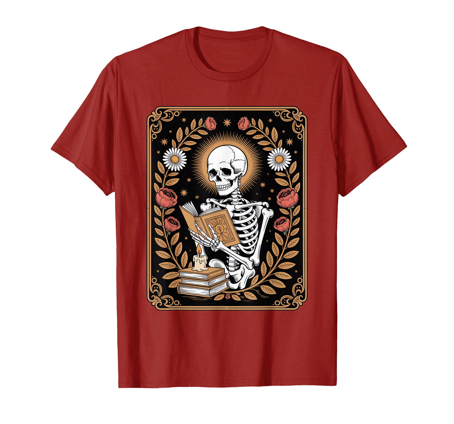 Tarot Card Reader Skeleton – Funny Book Lover Reading T-Shirt