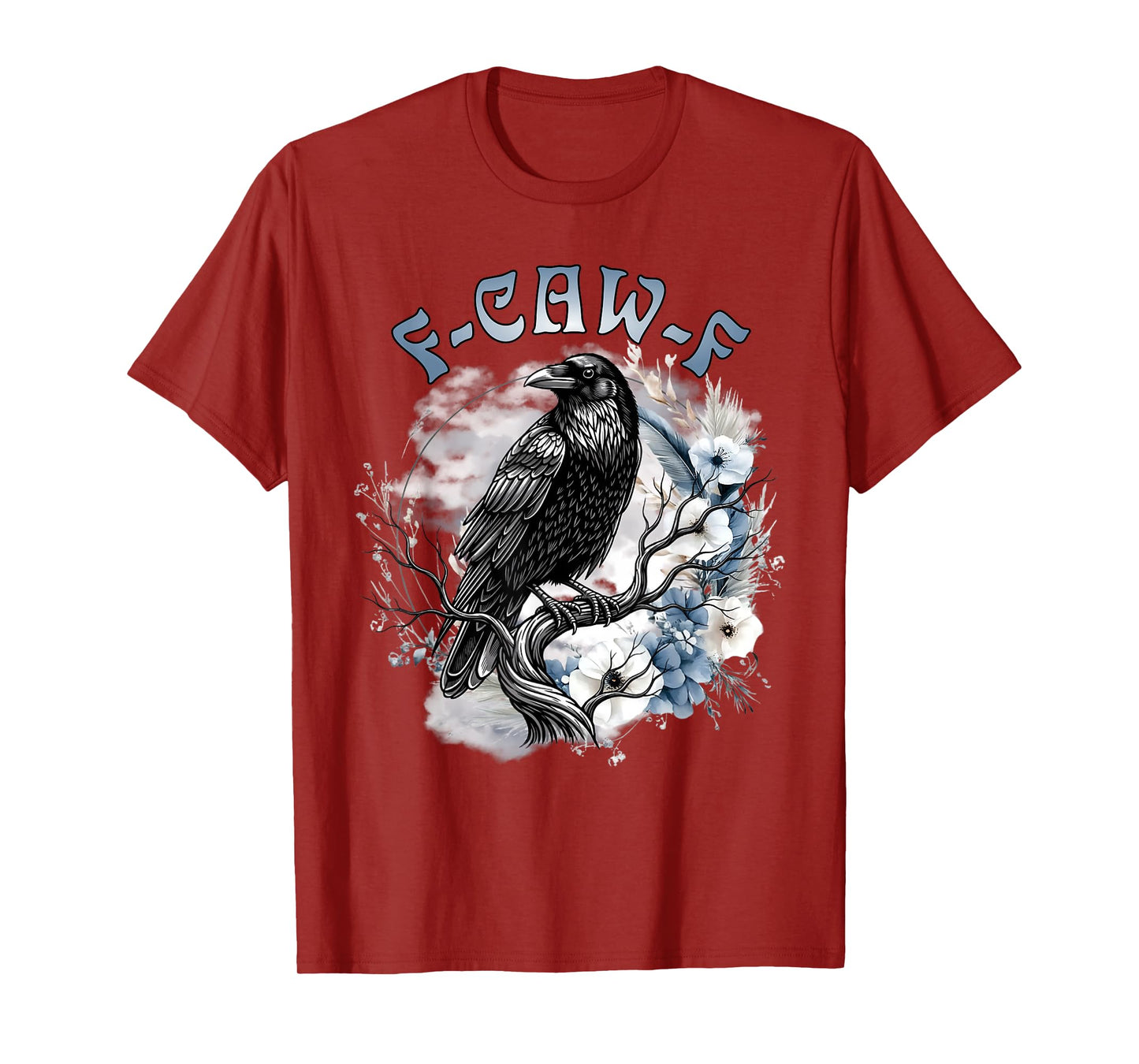 Funny F-CAW-F Black Crow Moon Gothic Adult Humor T-Shirt
