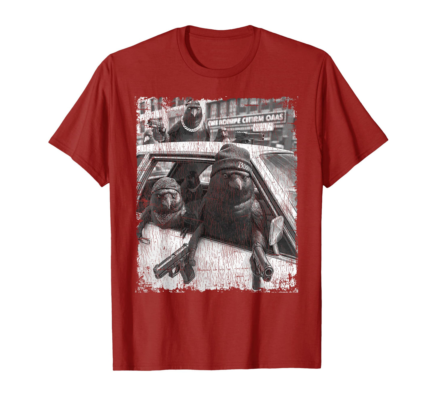 Funny Gangster Crows Street Design f-caw-f Crow Gang Meme T-Shirt