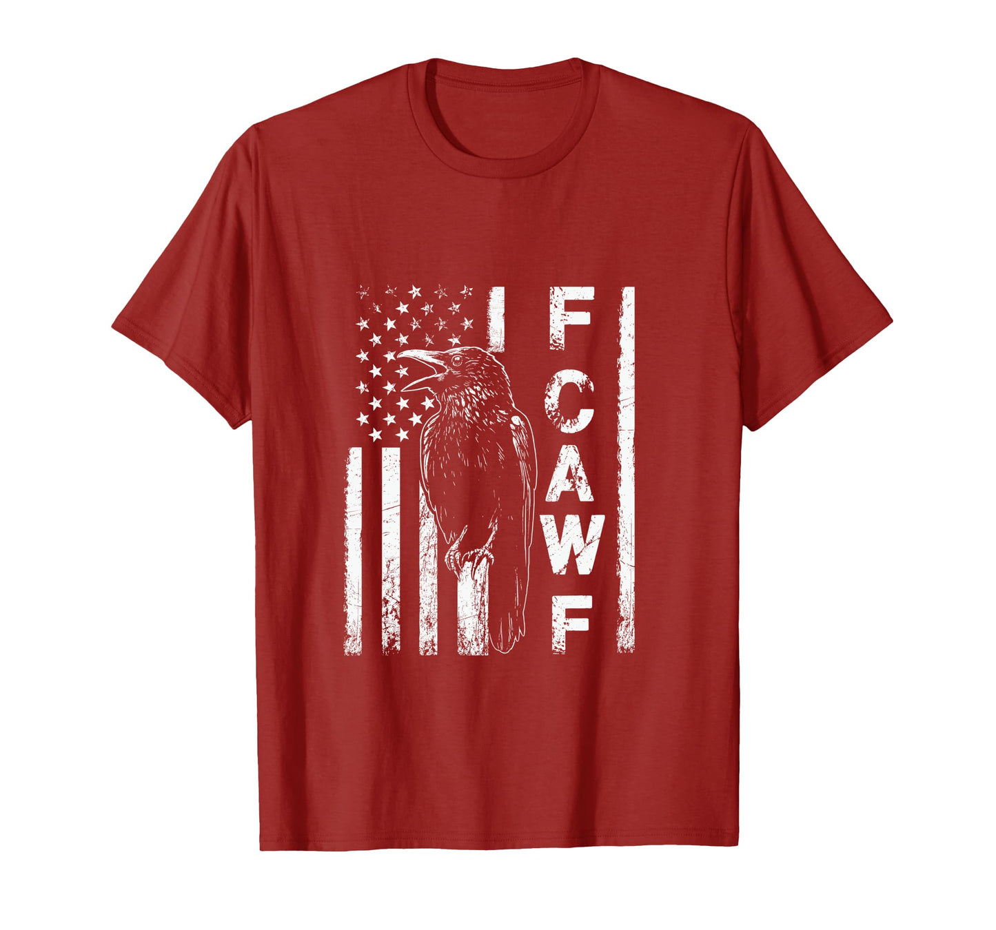 Funny F CAW F Crow with USA flag Long Sleeve T-Shirt