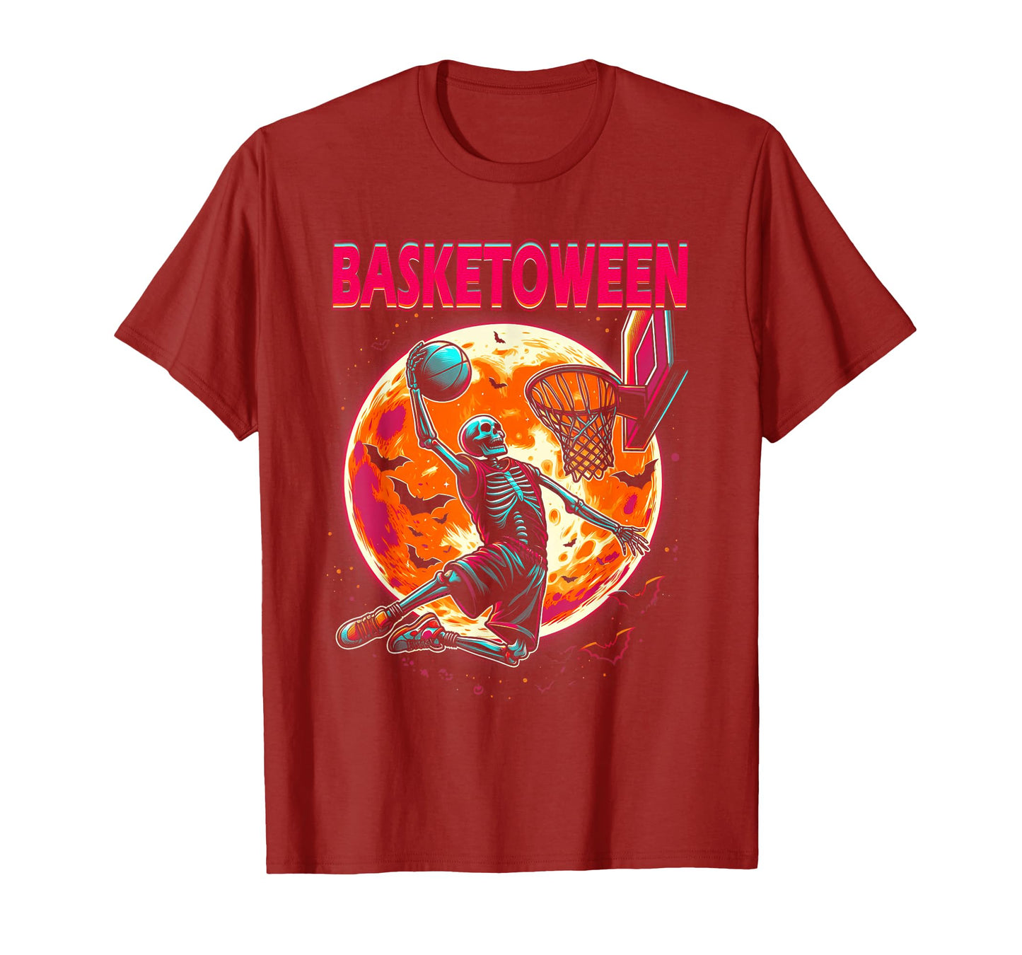 Halloween Basketball Funny Skeleton Spooky Basketball Player T-Shirt