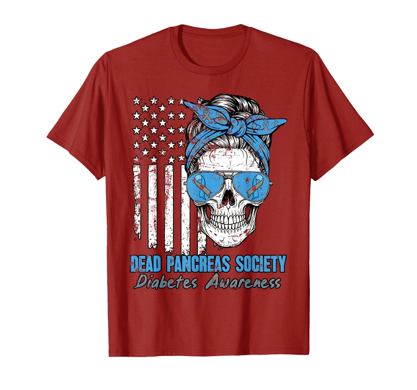 Dead Pancreas Society Halloween Sugarskull Bun Blue T-Shirt