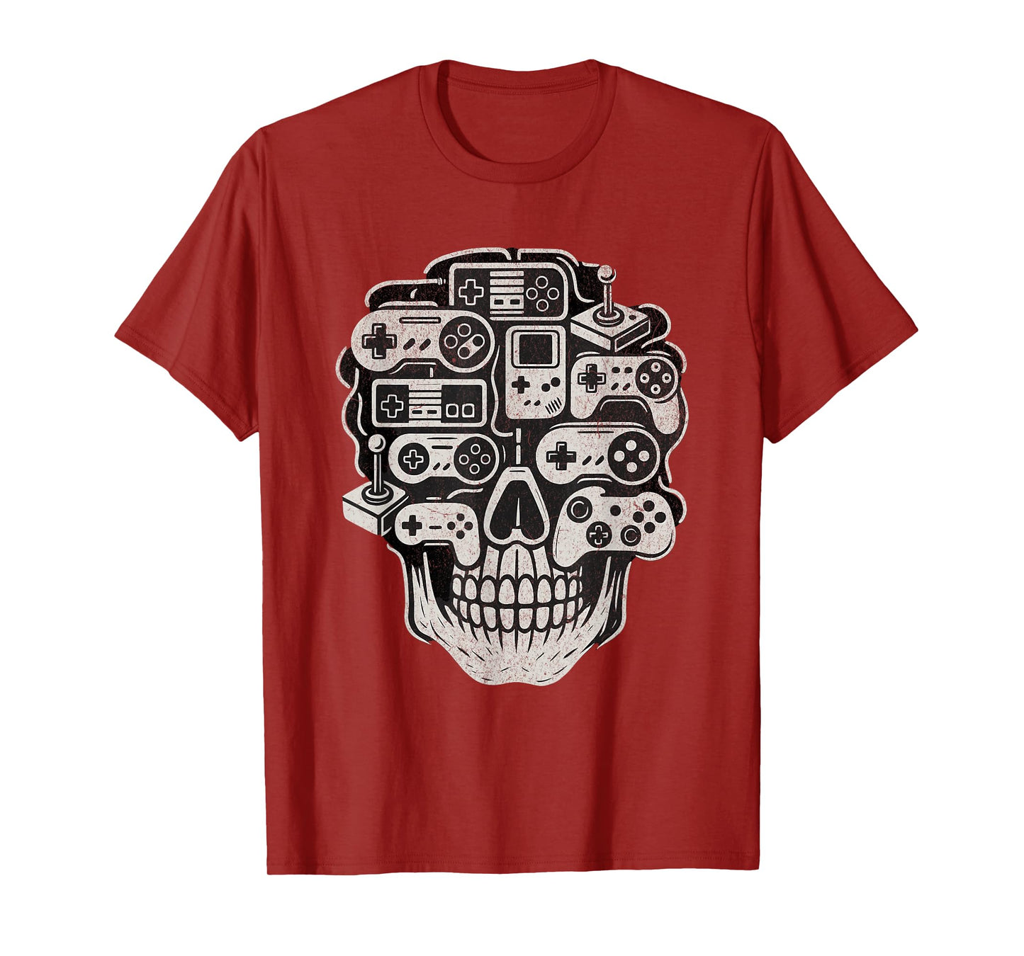Retro Gaming Skull Spooky Gamer Halloween Boys Girls T-Shirt