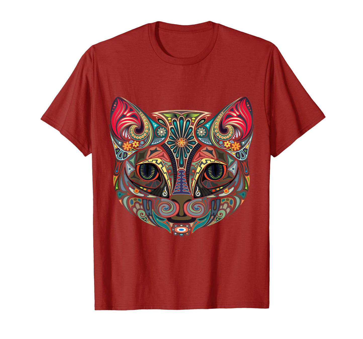 Sugar Skull Cat Day Of The Dead Cat Halloween Cinco De Mayo Men Women Kids T-Shirt