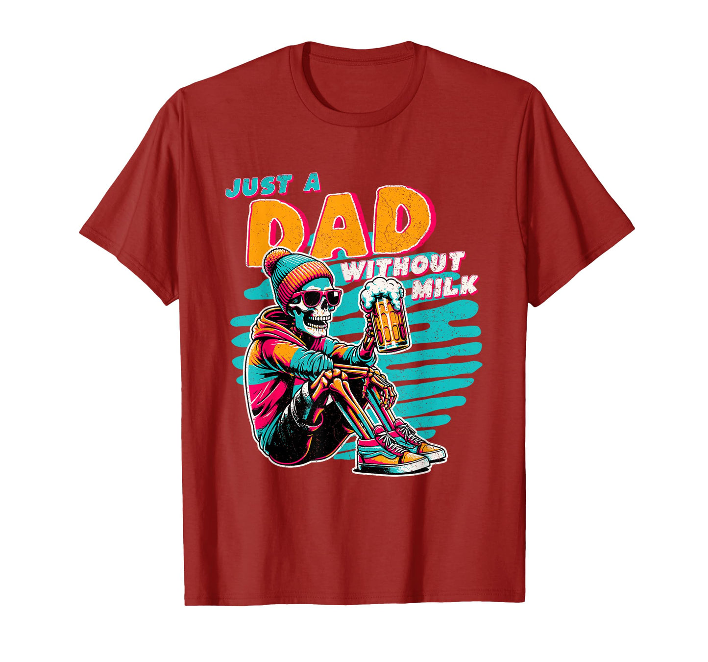 Rustic Father's Day Men's Skeleton Drinking Beer; Not Milk T-Shirt