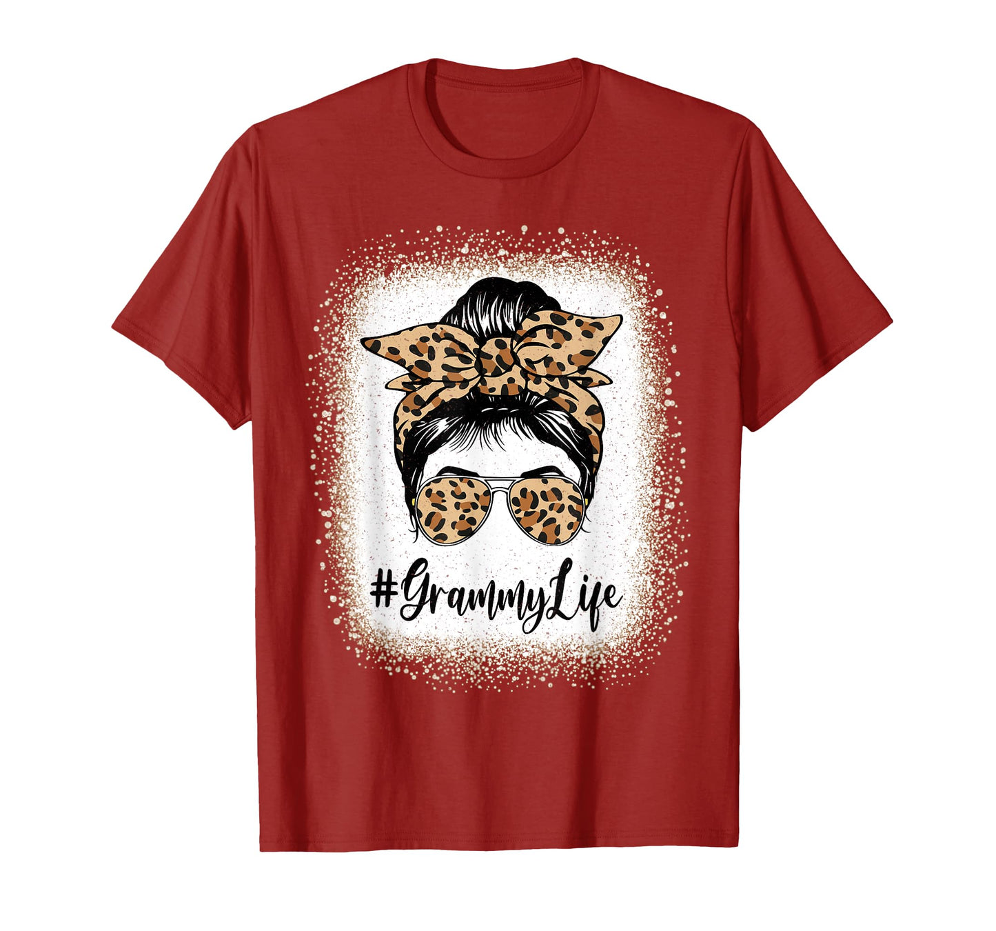 Grammy Life Bleached Leopard Messy Bun Mother's day T-Shirt