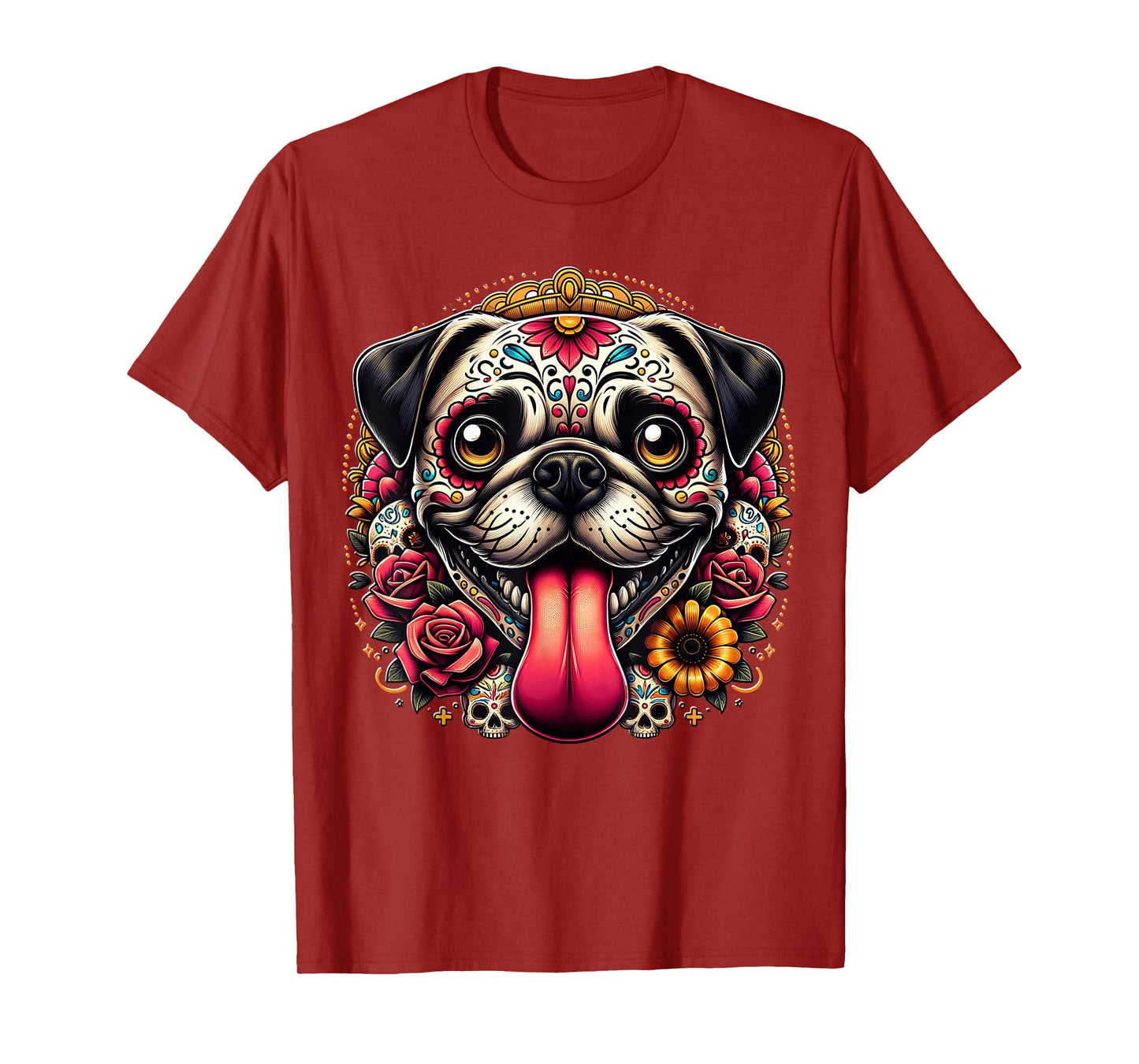 Pug Dia De Los Muertos Pug Skeleton T-Shirt
