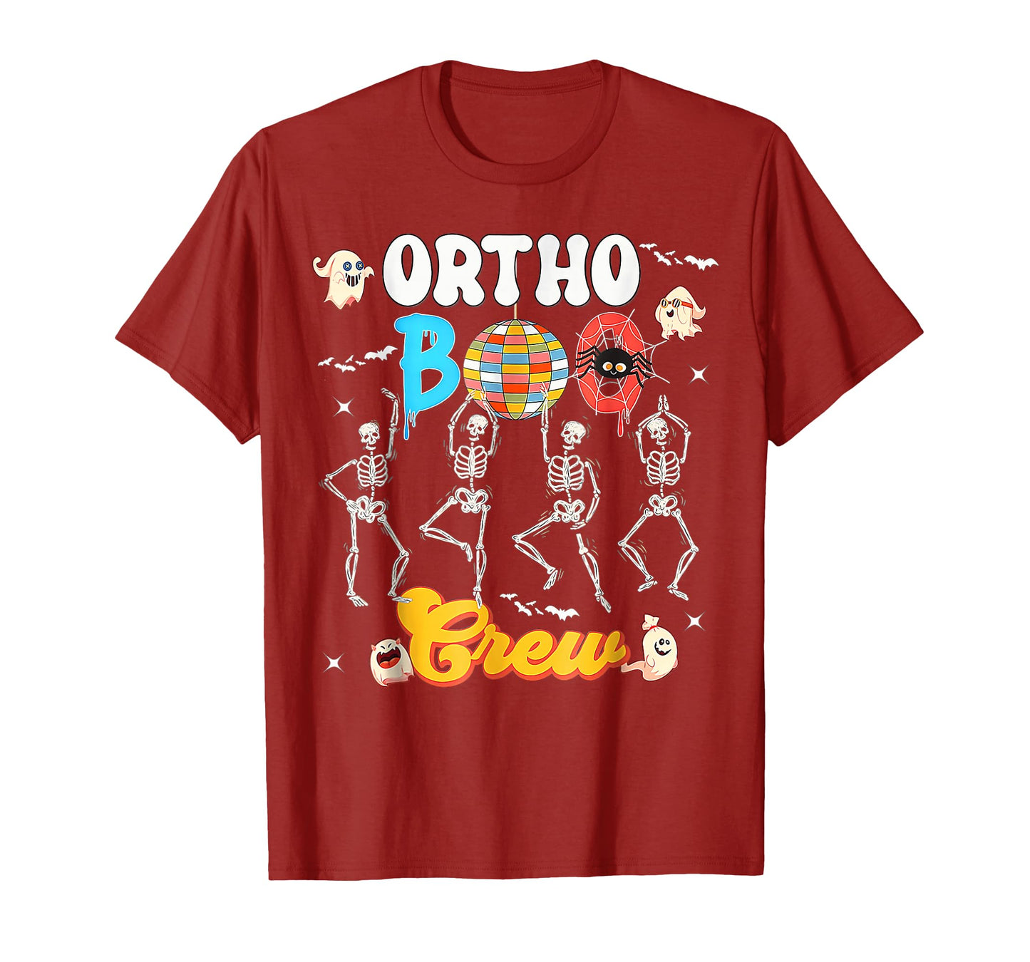 Ortho Orthopedic Halloween Boo Crew Skeleton Dancing Nurse T-Shirt