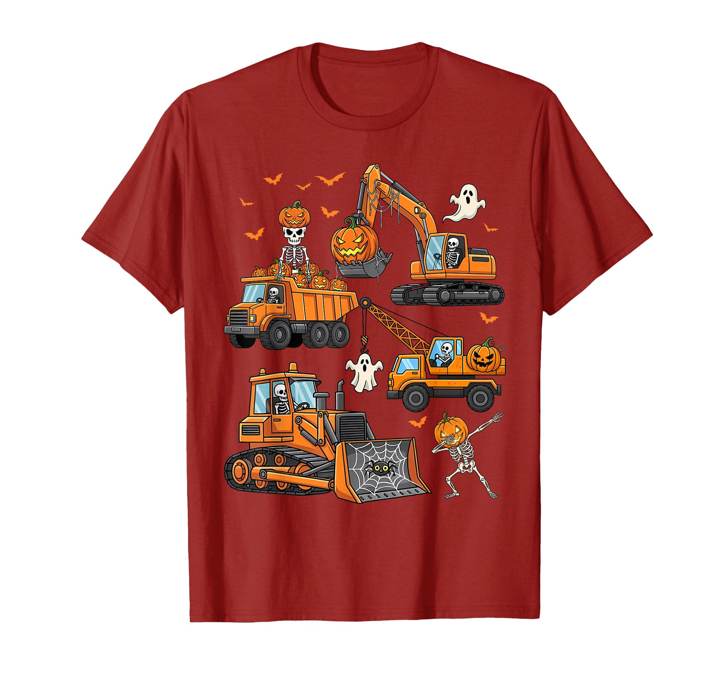 Spooky Construction Trucks Toddler Boys Halloween Costume T-Shirt