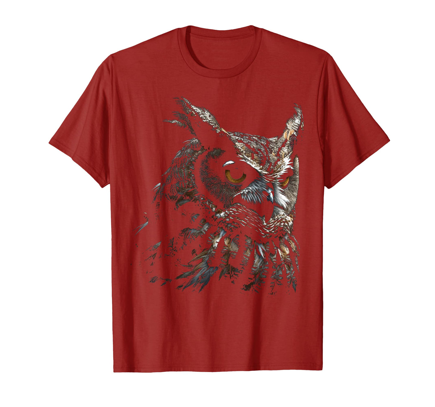 Owl Portrait Artwork | Animal Motif Owl T-Shirt
