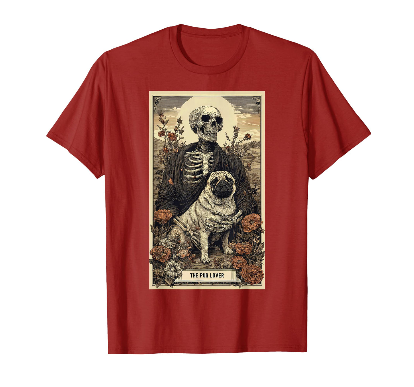 Pug Lover Tarot Card Dad Mom Easy Last Minute Halloween Idea T-Shirt
