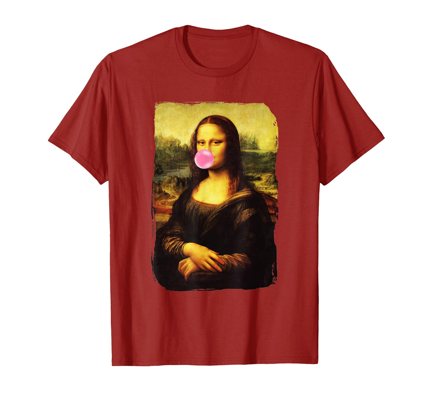 Mona Lisa Blowing Bubble Gum Funny Gioconda T-Shirt