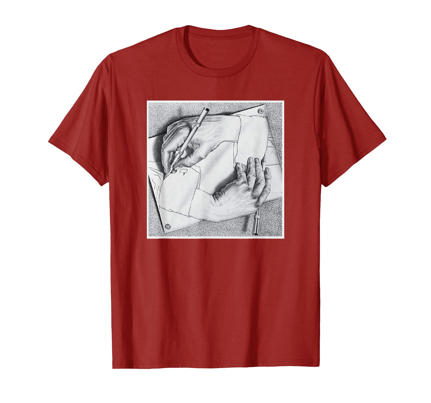 Drawing Hands Illusion Artwork T-Shirt