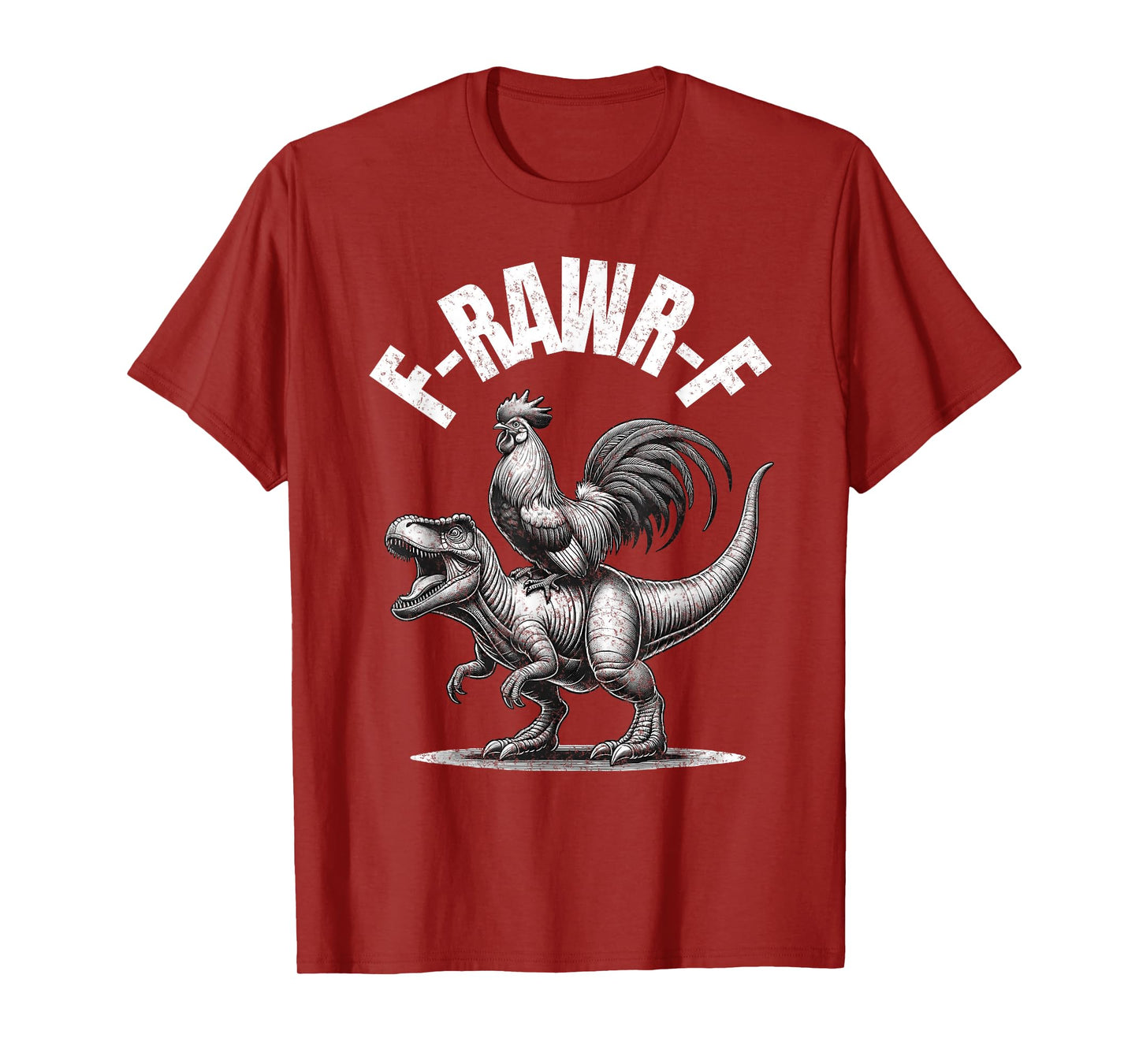 Funny F-Rawr-F F-Caw-F Chicken Humor Tiny Dinosaur Halloween T-Shirt
