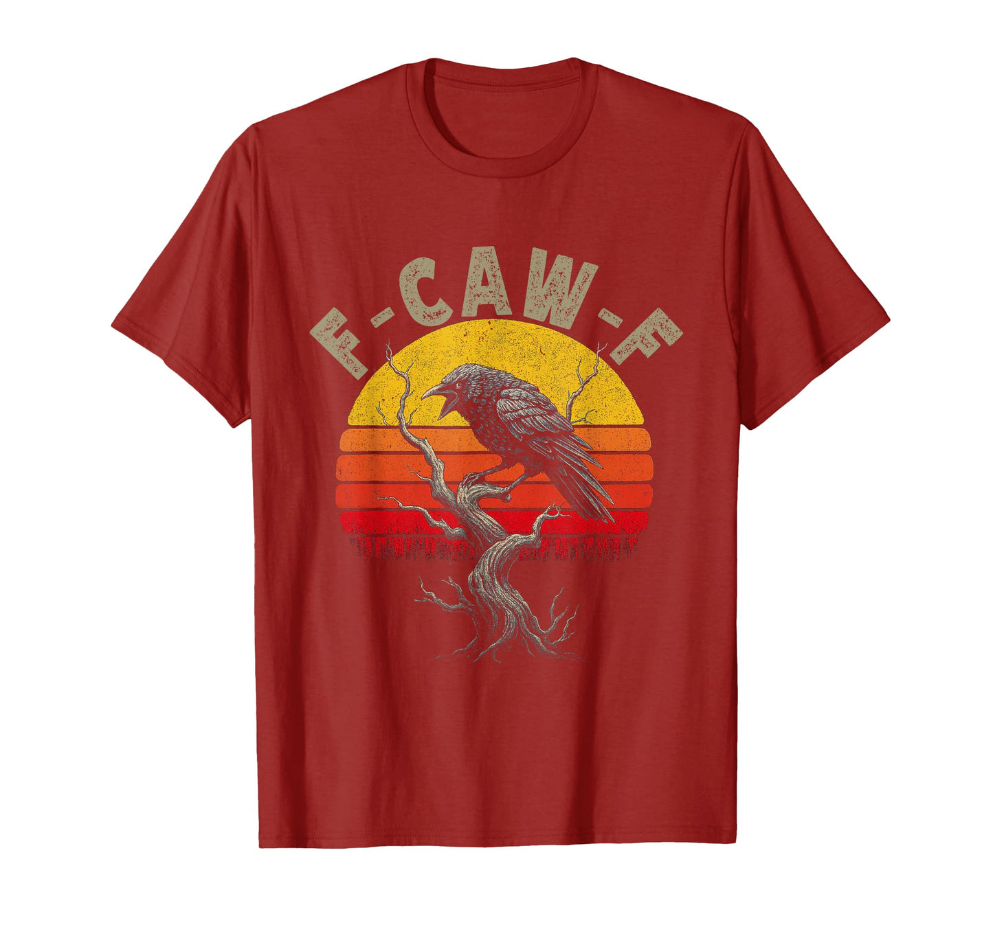 Black Crow F-Caw-F Full Moon Gothic Witchy Adult Humor Men T-Shirt