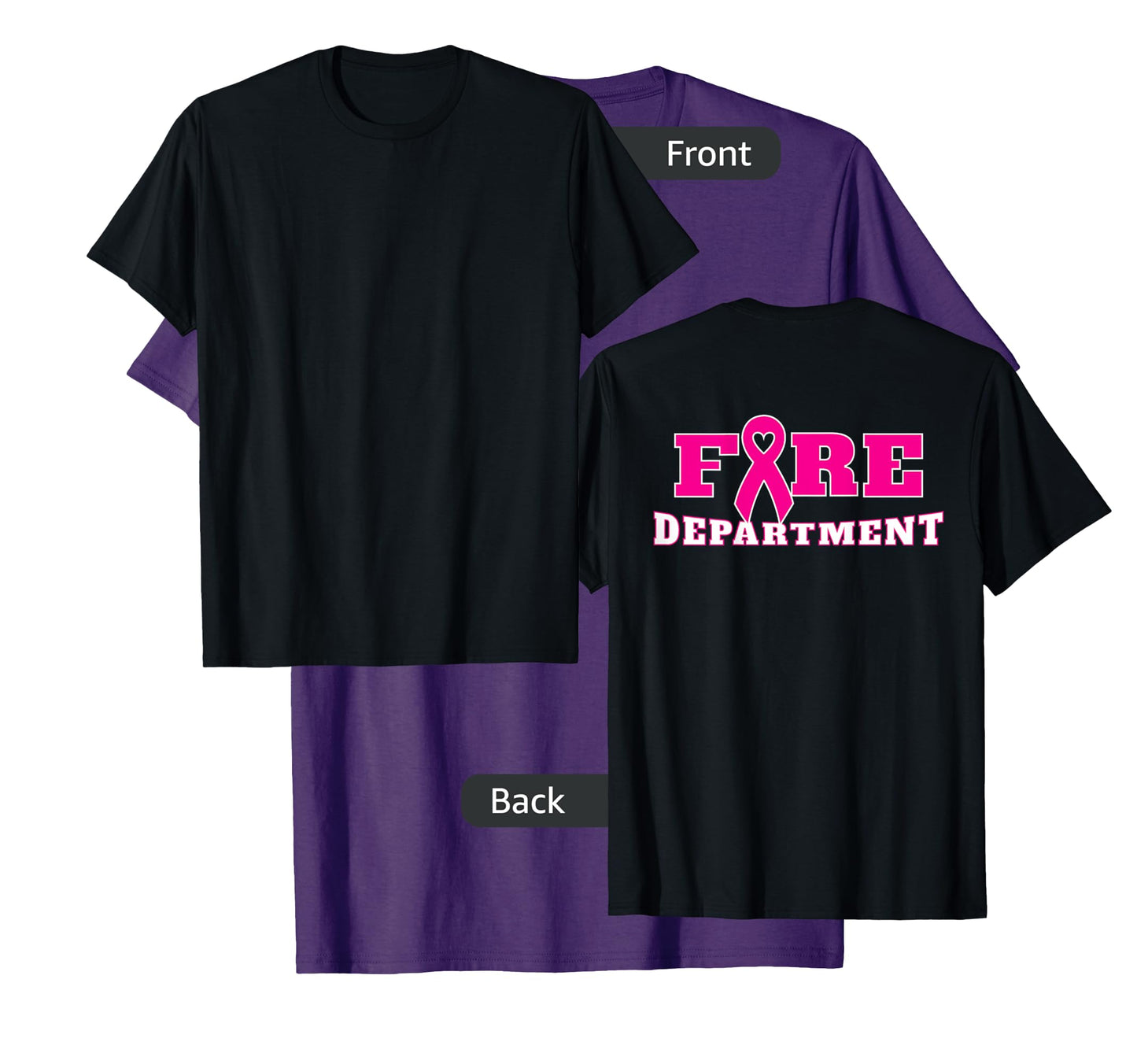 Fire Department Pink Heart Ribbon BACK Design