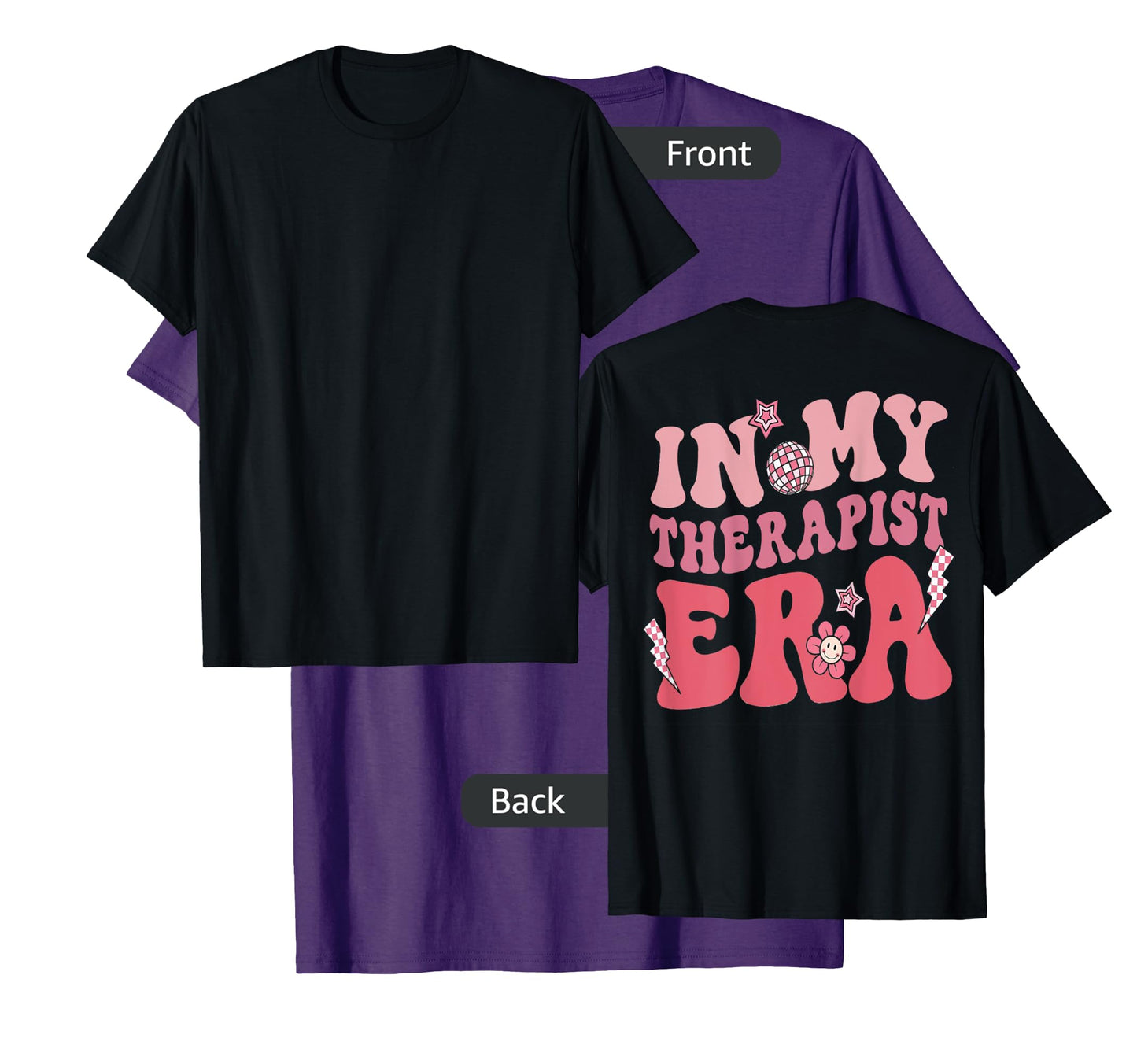 Groovy Retro In My Therapist Era, Counseling Tees (On Back) T-Shirt