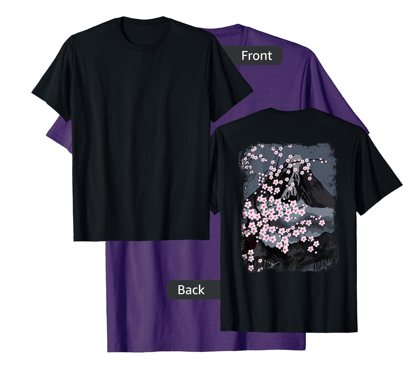 Japanese Beautiful Cherry Blossom with Mount Fuji (on back) T-Shirt
