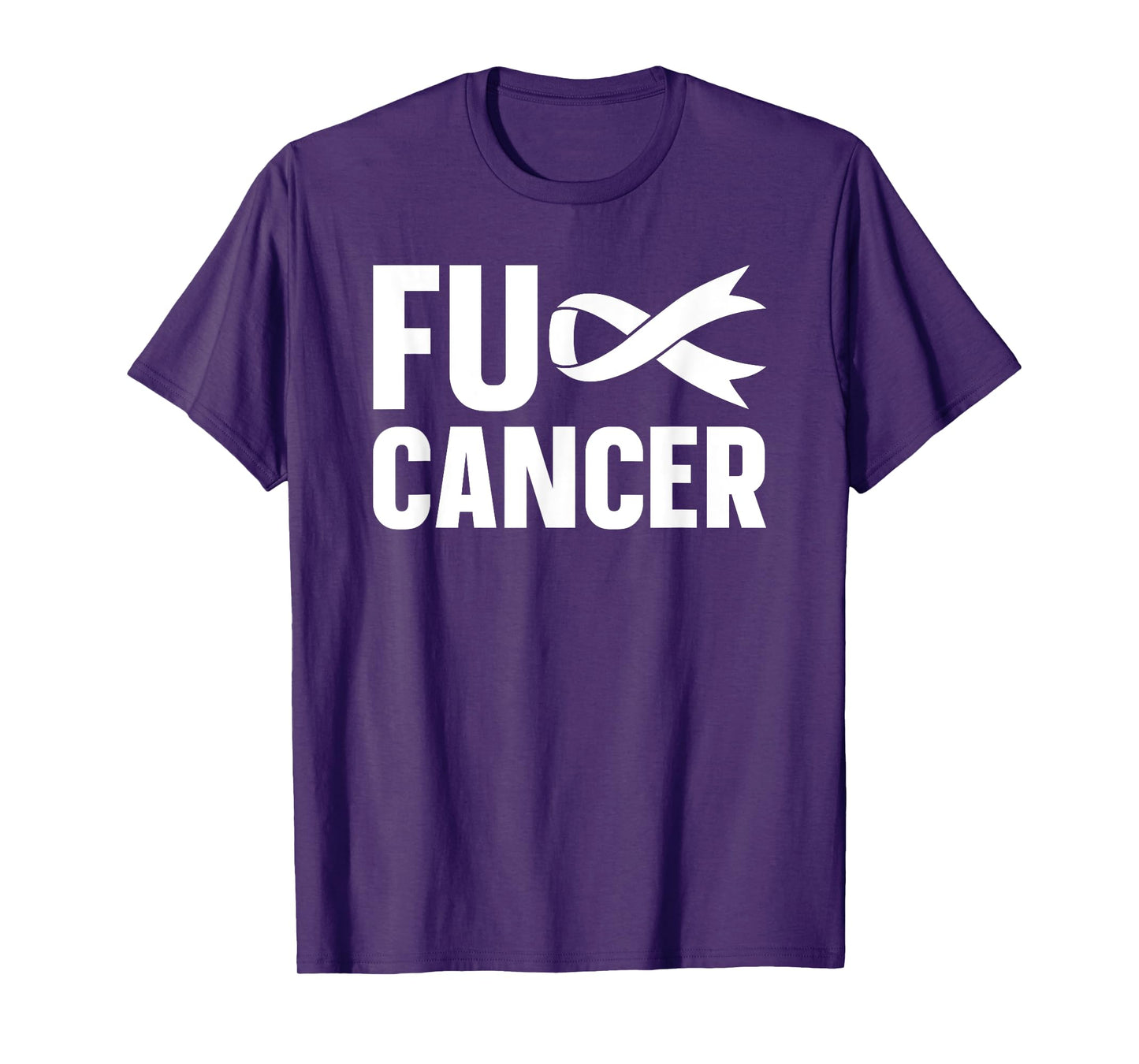 FUCK CANCER Lung Cancer Awareness White Ribbon T-Shirt