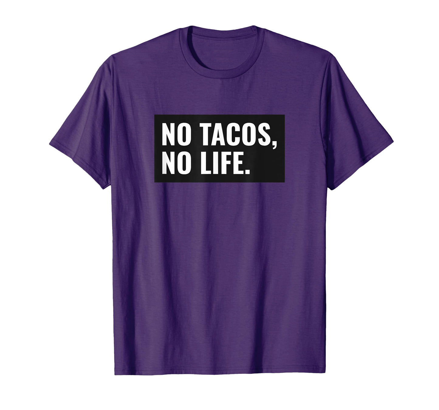 C3G Designs No Tacos, No Life Funny T-Shirt - Grey, Small, Unisex-Adults