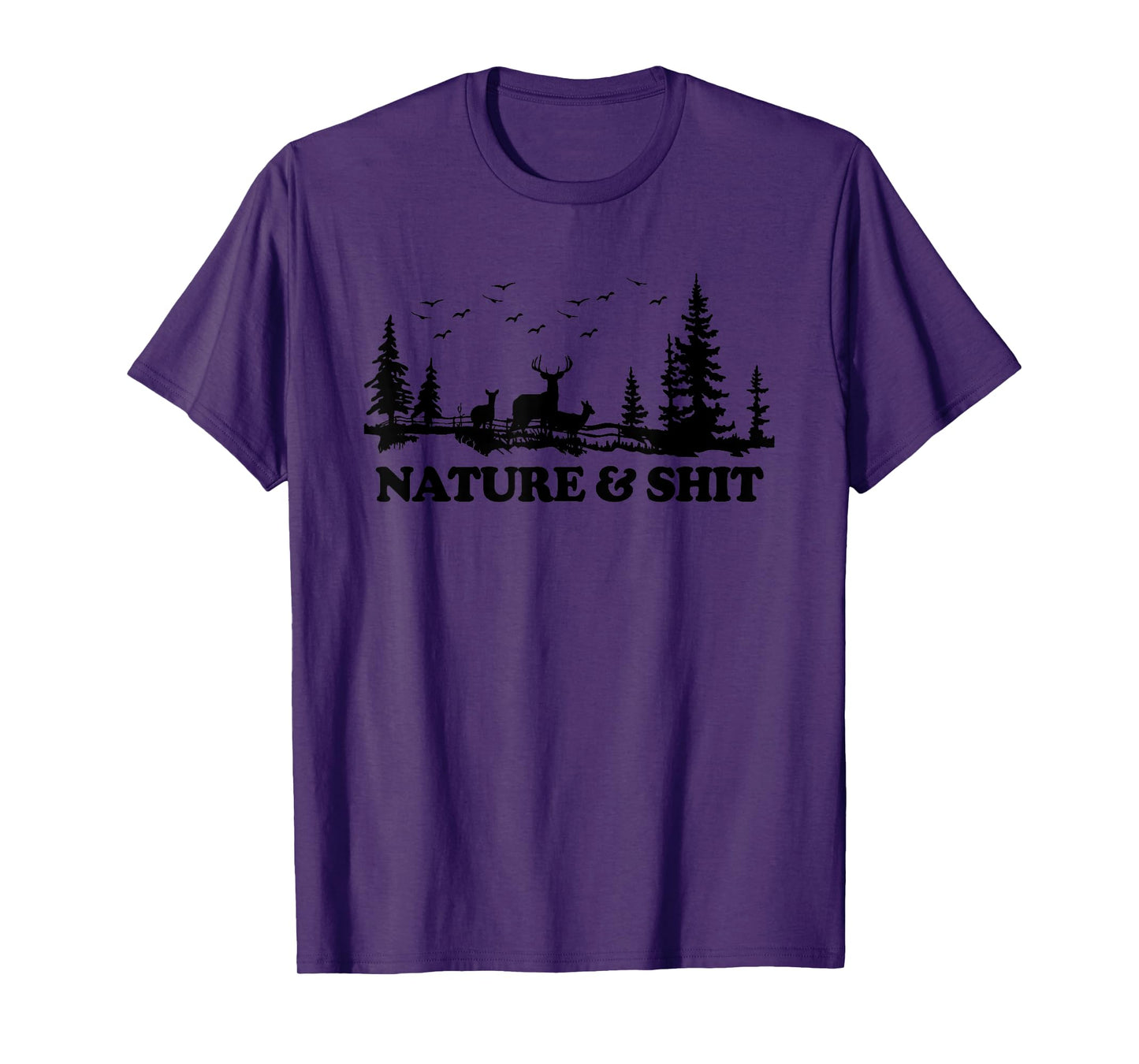 Nature & Shit T-Shirt funny Camp Lake Cabin Hiking Camping T-Shirt