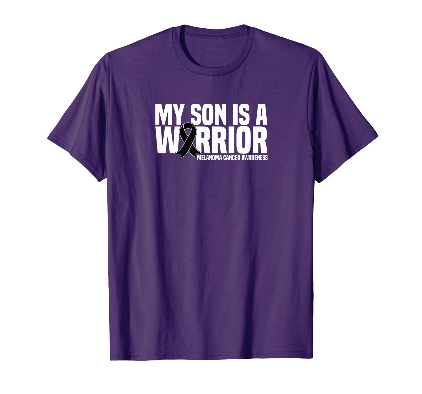 My Son is a Warrior Black Ribbon Melanoma Cancer Awareness T-Shirt