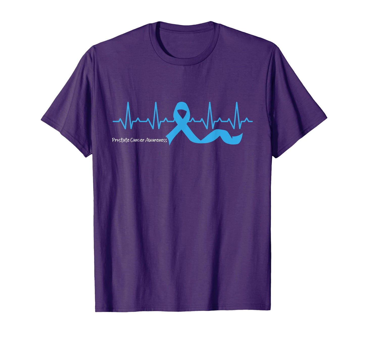 Heartbeat Light Blue Ribbon Prostate cancer awareness suppor T-Shirt