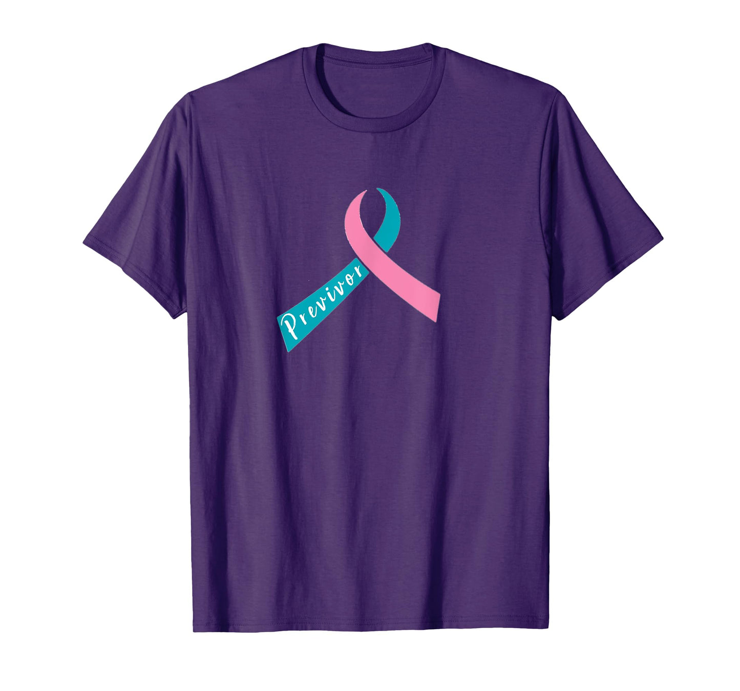 Teal & Pink Ribbon - Previvor T-Shirt