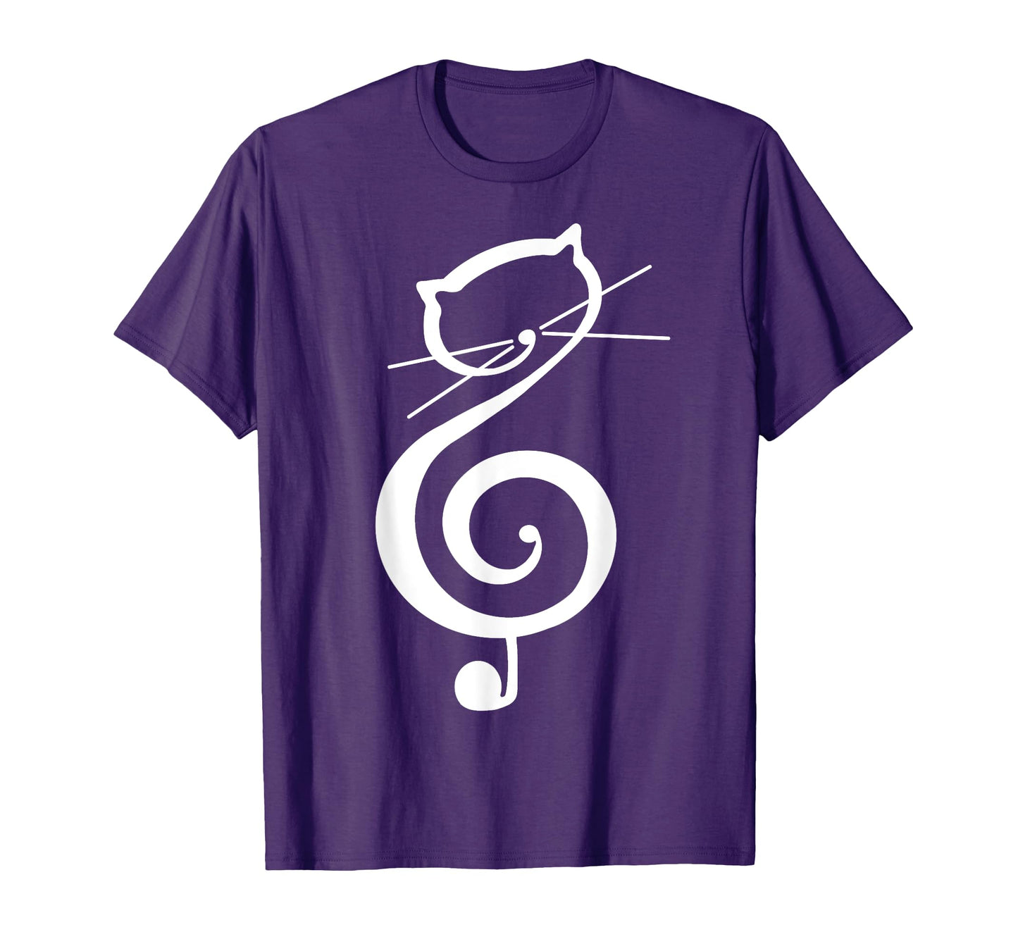 Cat Kitty Treble Music Clef Funny Cat Music Notes Women Men T-Shirt