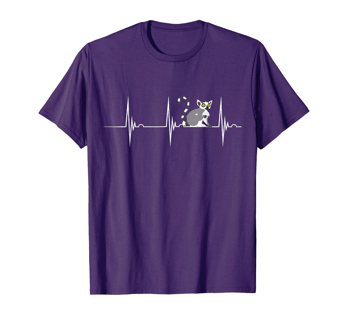 Lemur Heartbeat EKG Pulse Funny Lemur Lover Madagascar T-Shirt