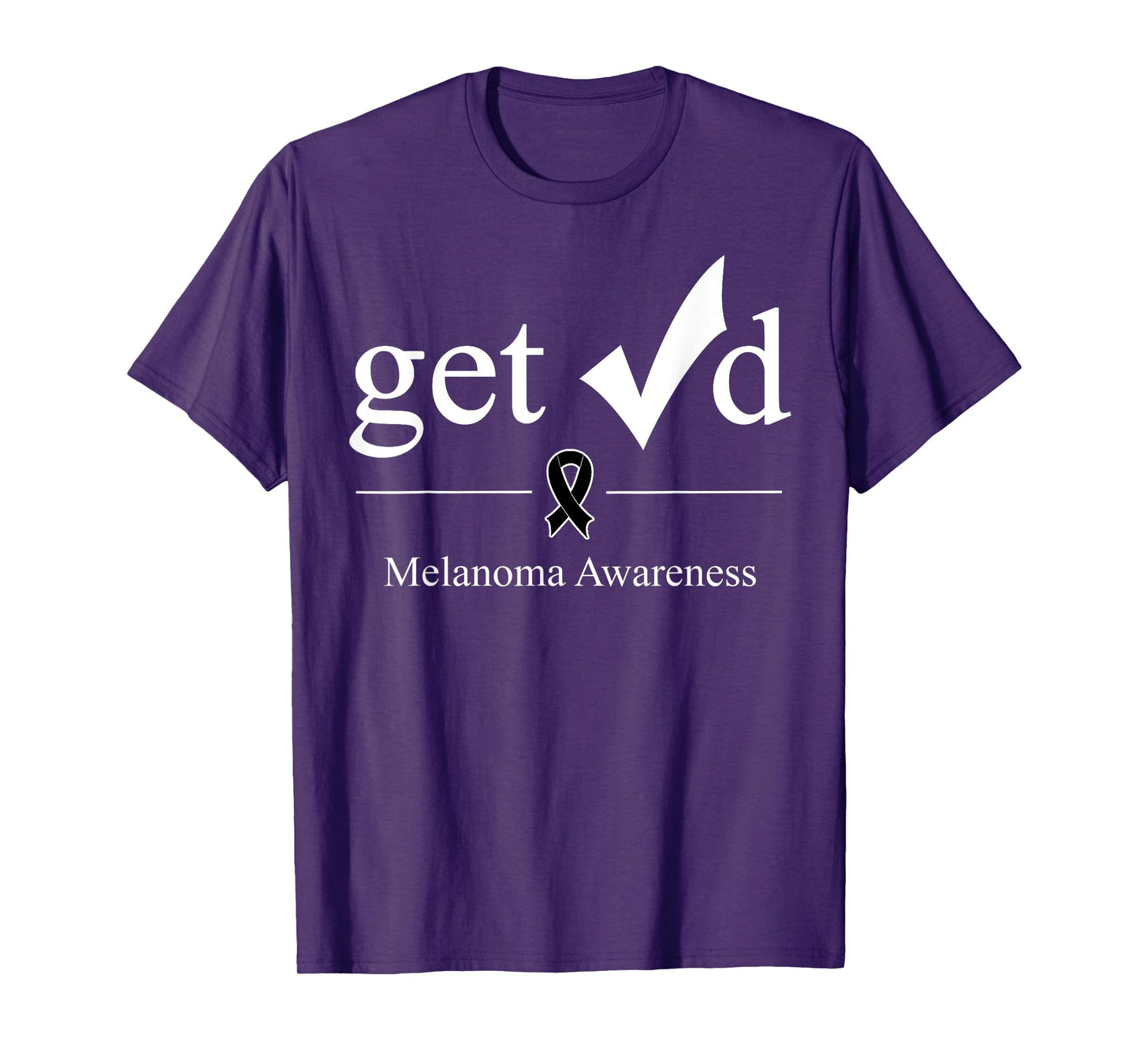 Melanoma TShirt Black Awareness Ribbon Tee Get Checked T-Shirt