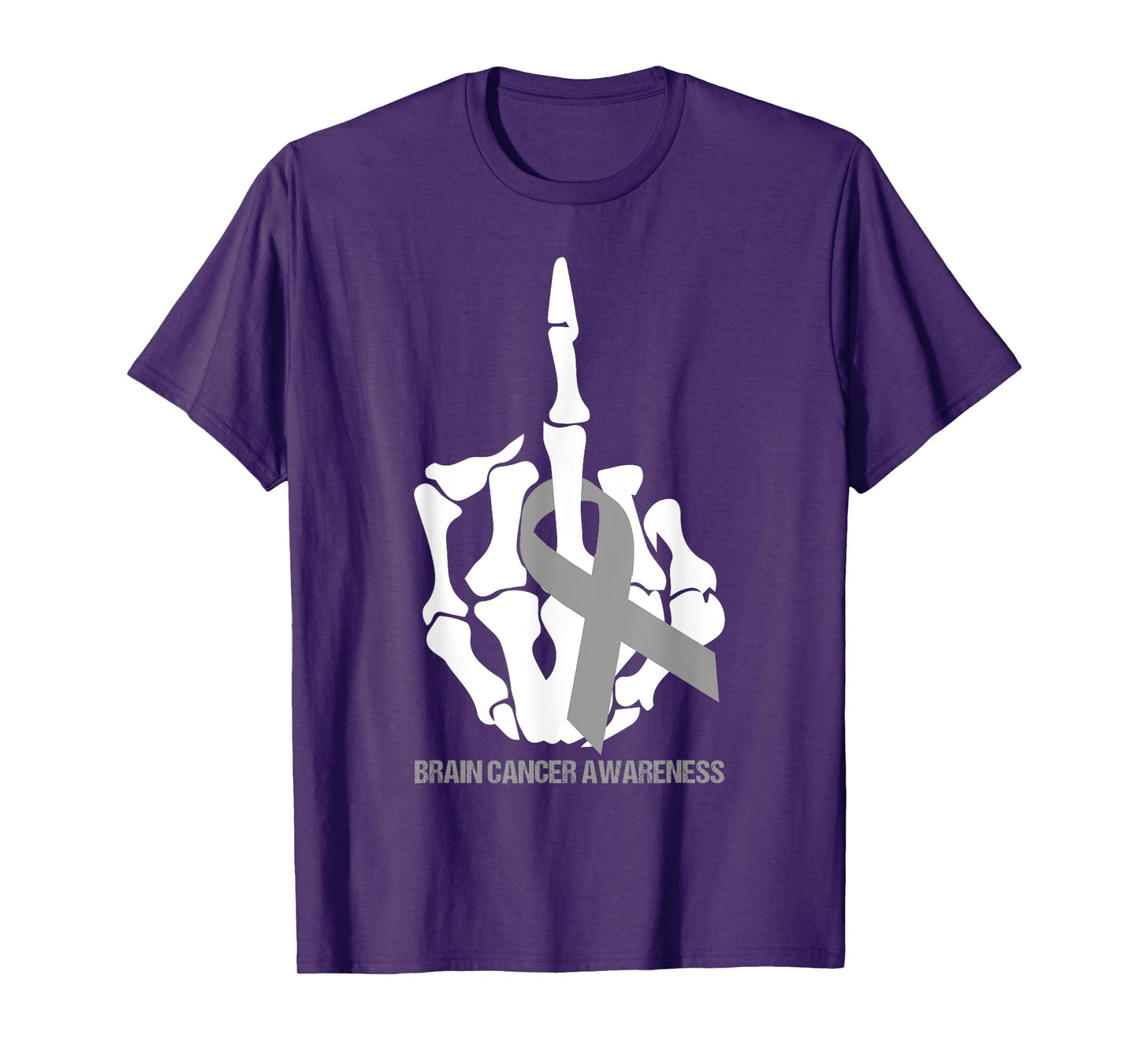 Fuck Brain Cancer Gray Ribbon Brain Cancer Awareness Month T-Shirt
