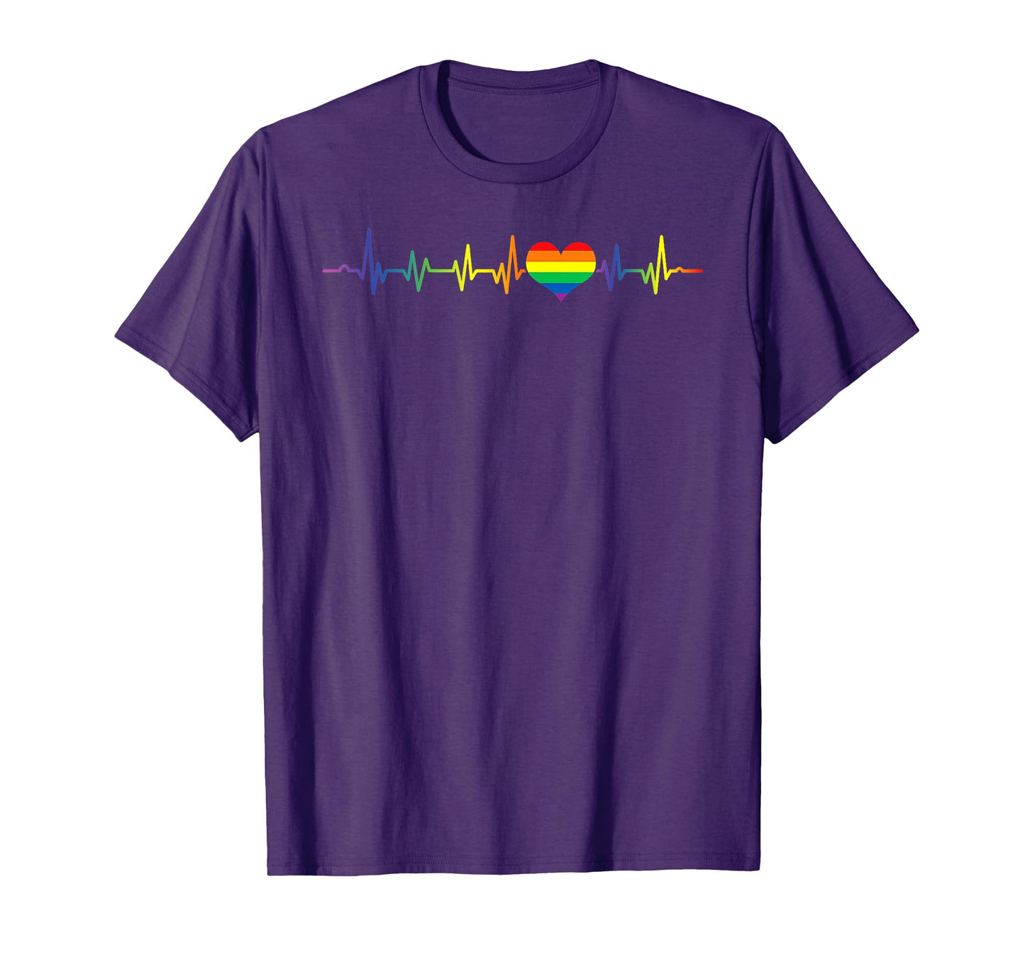Heartbeat Rainbow Heart Gay LGBT Pride Medical Nurse T-Shirt