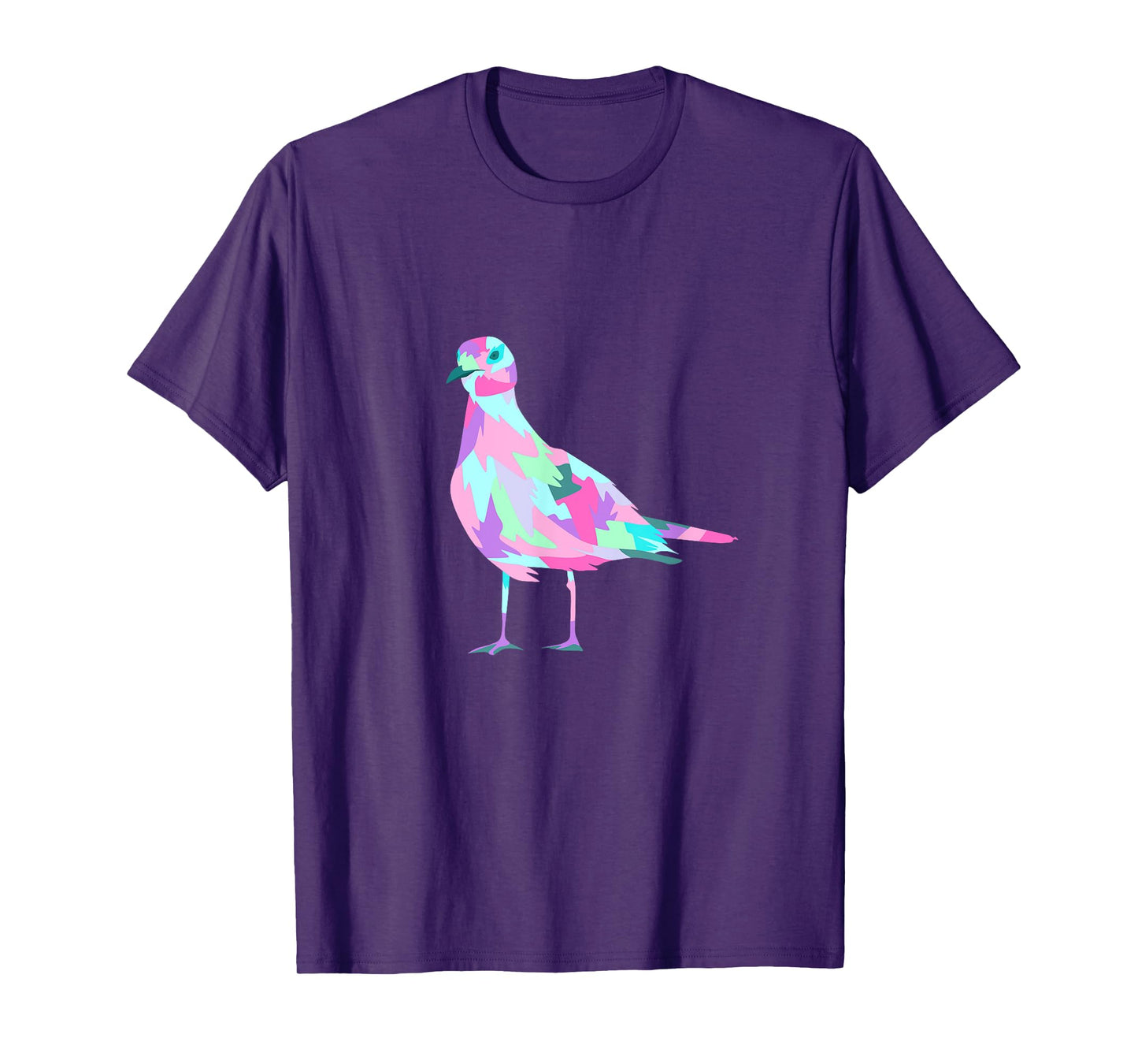 Colorful Pop Art Watercolor Seagull Graphic T-Shirt
