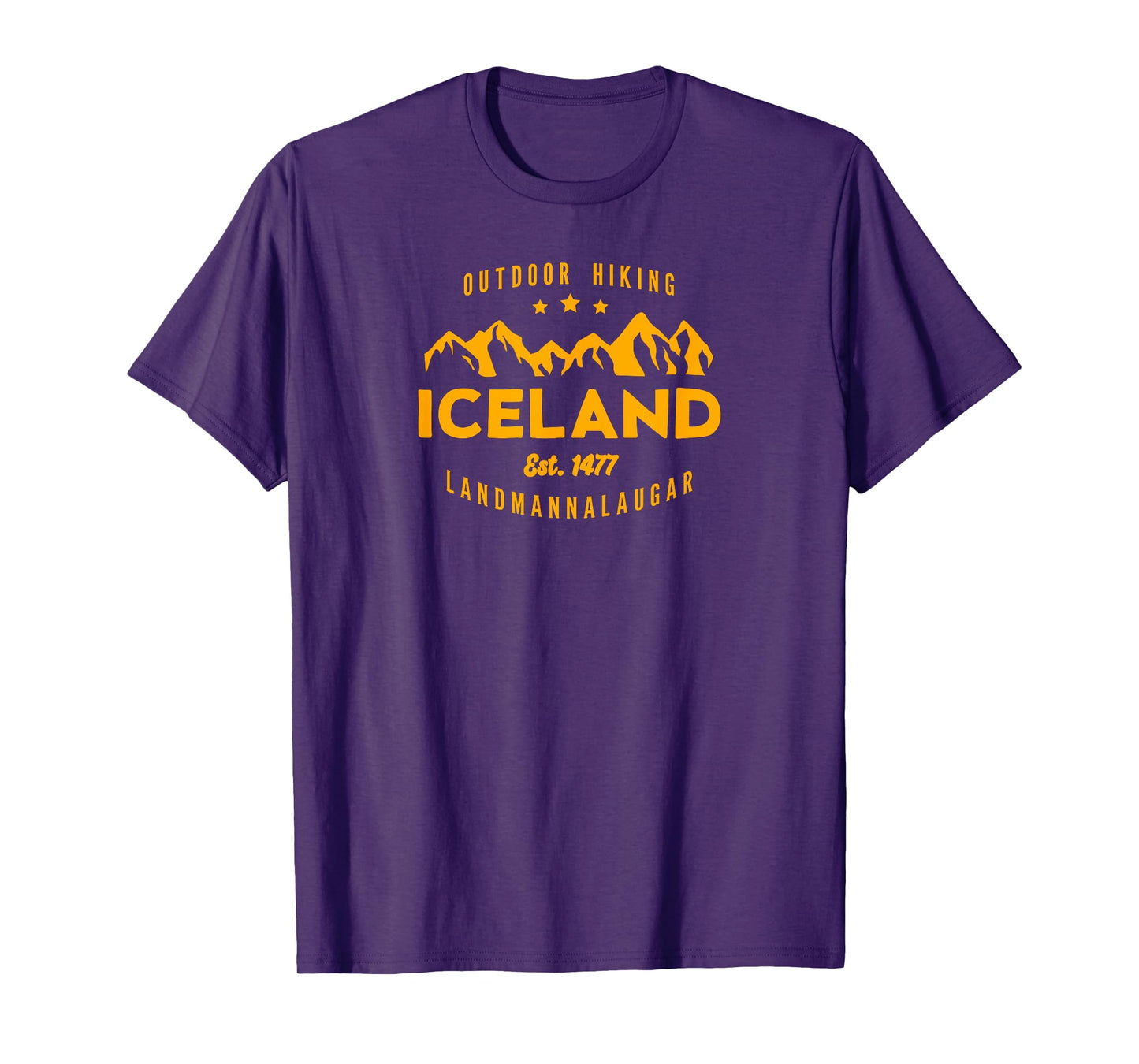 Best Cool Iceland Iceland Hiking LANDMANNALAUGAR Est. 1477 English Hiking T-Shirt