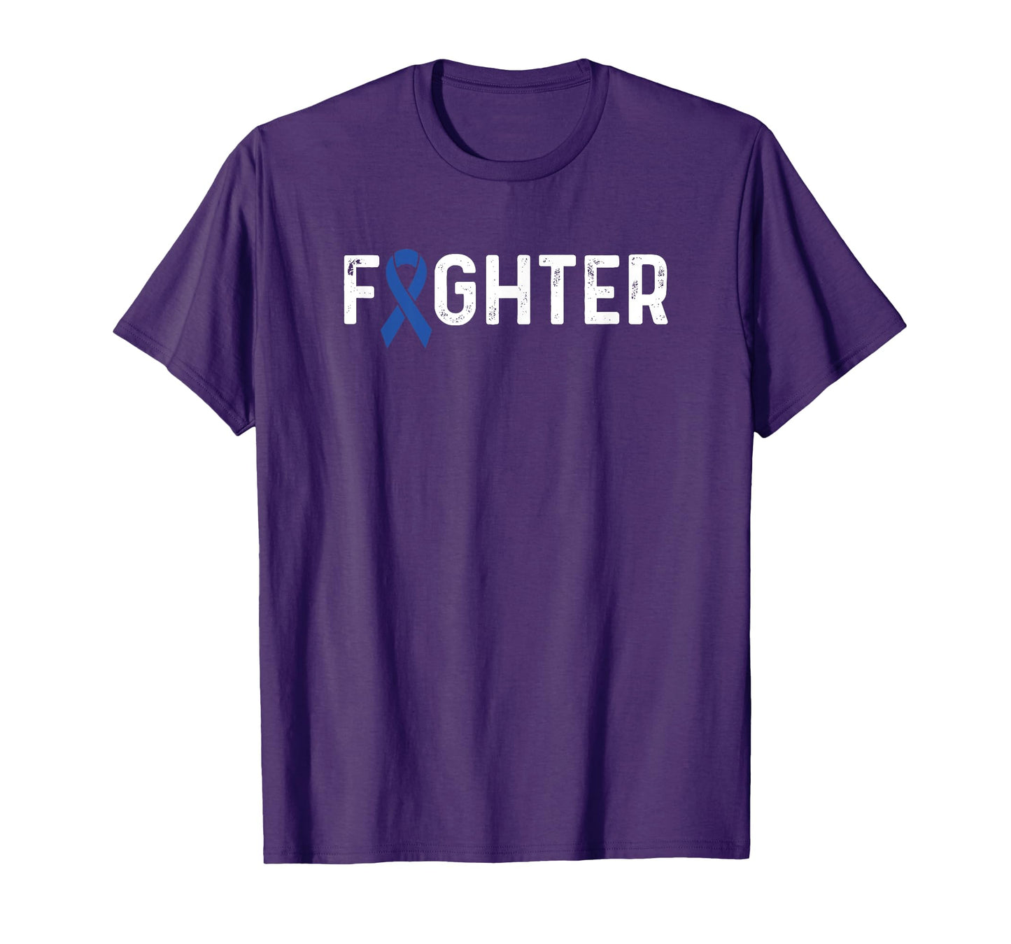 Colon Cancer Awareness Blue Ribbon Fighter T-Shirt