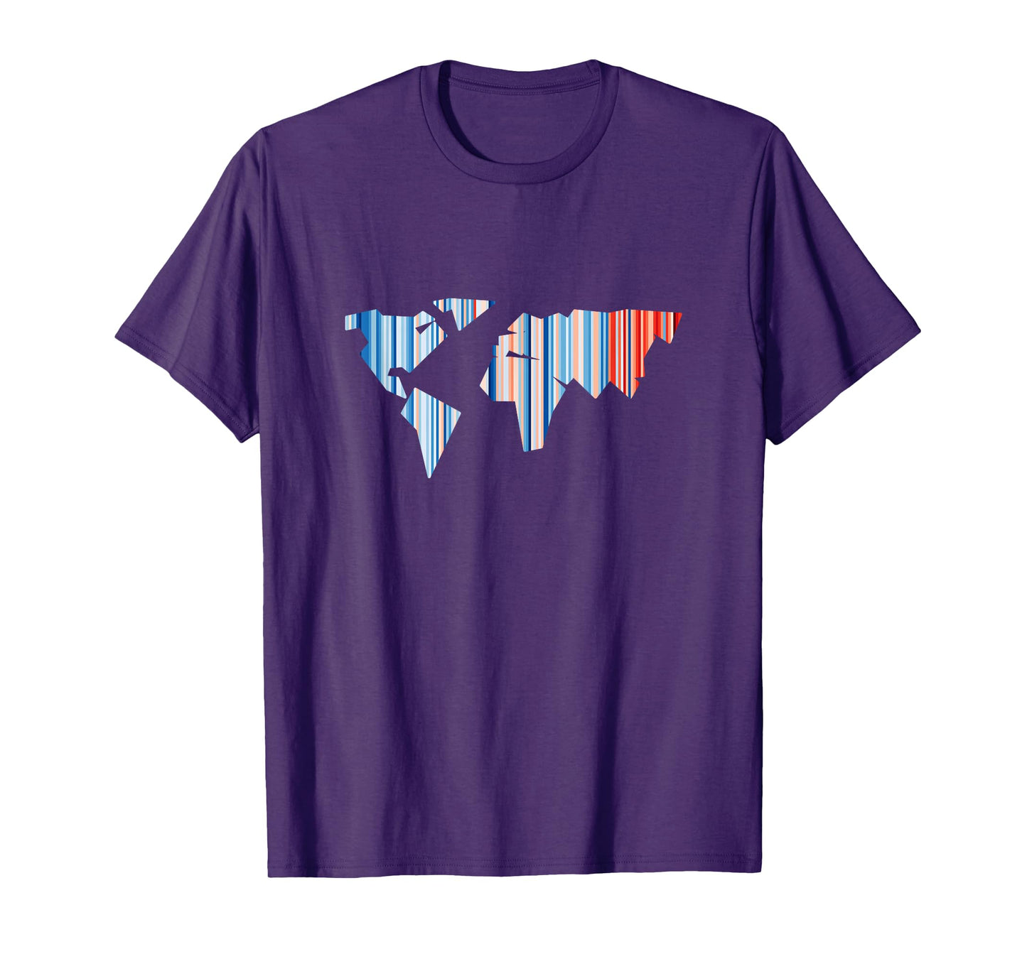 Climate Change - Warming Stripes - World Map T-Shirt